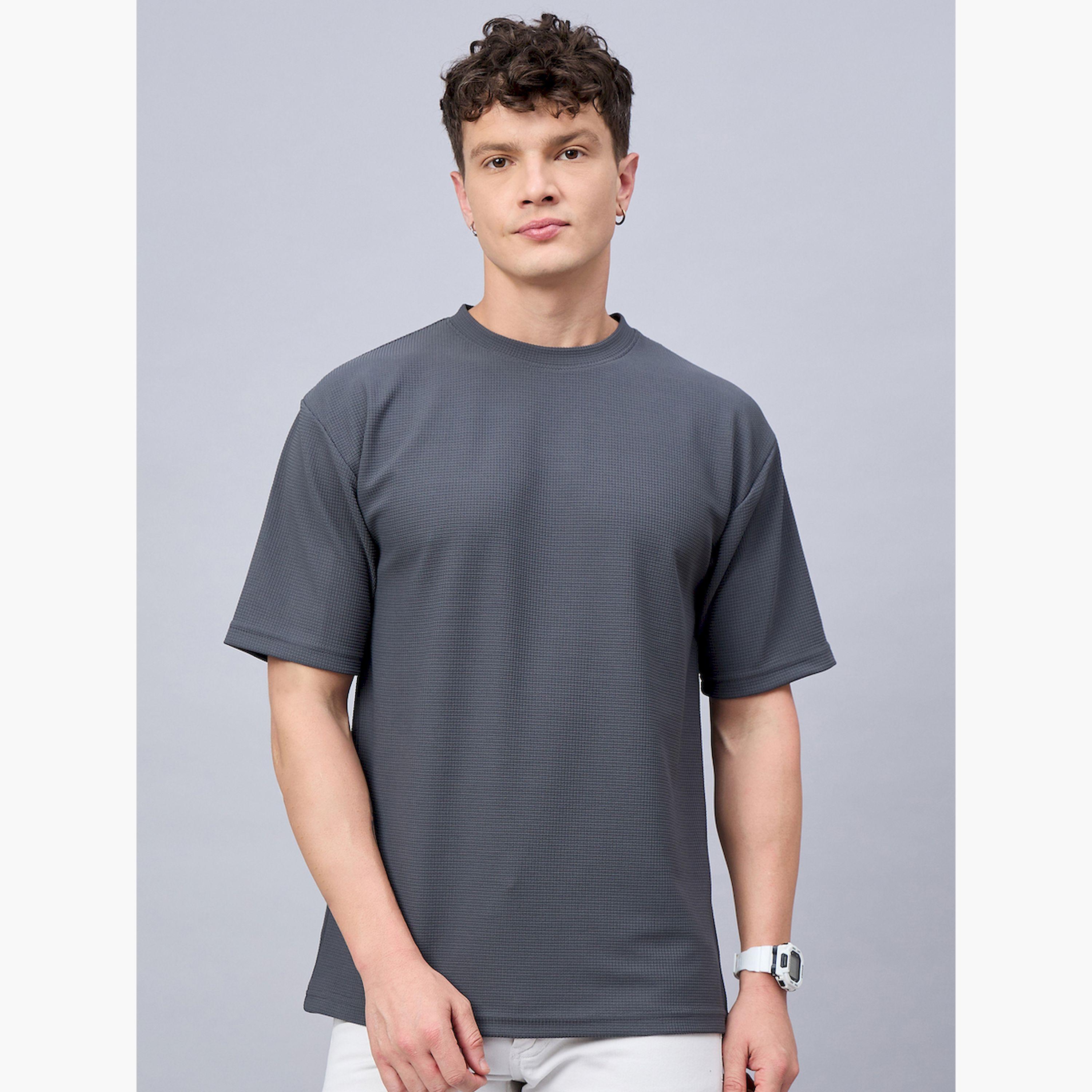 REPRISE X Styli Grey Textured Oversized T-Shirt-men-clothing-tshirtsandpolos-tshirts-image-1