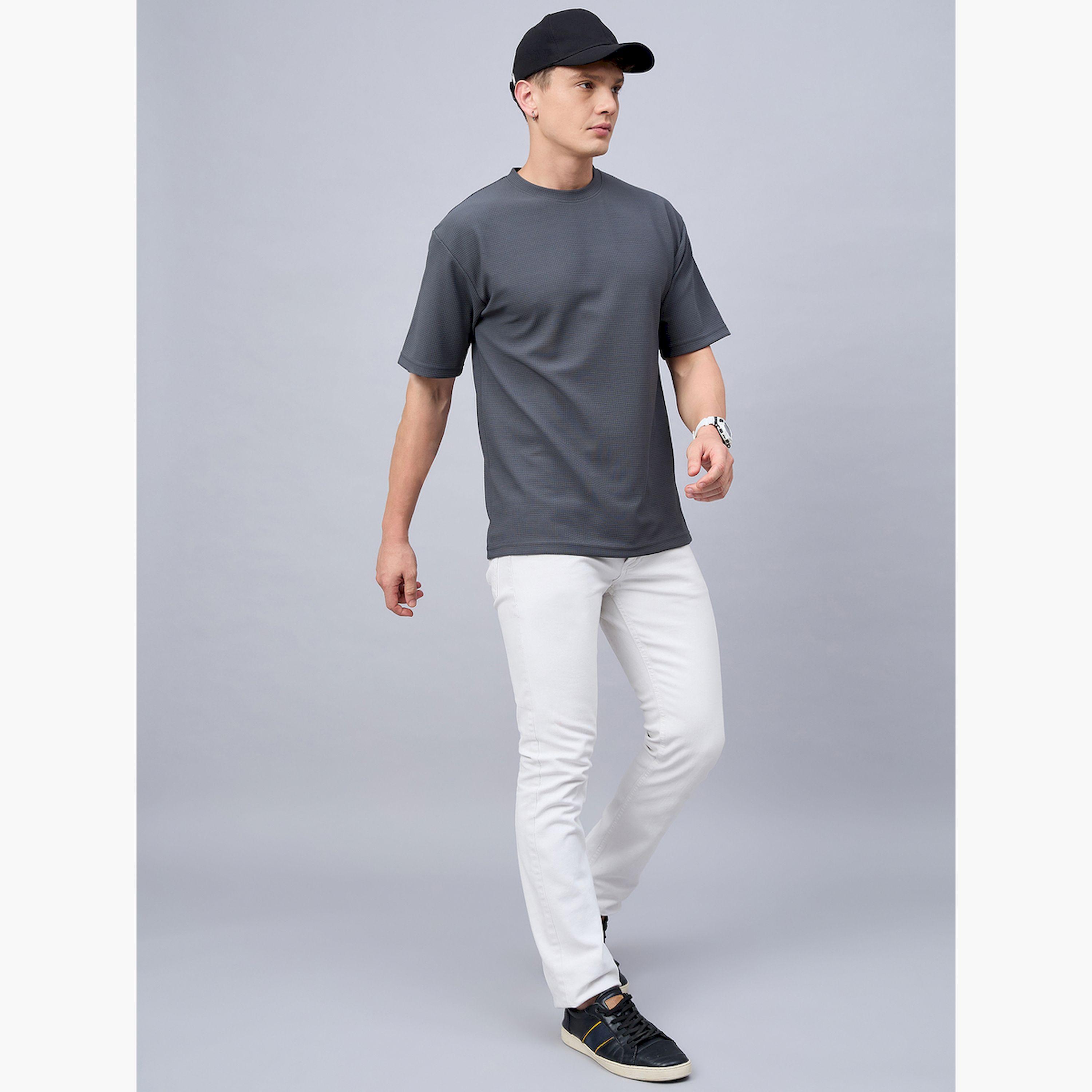 REPRISE X Styli Grey Textured Oversized T-Shirt-men-clothing-tshirtsandpolos-tshirts-image-2
