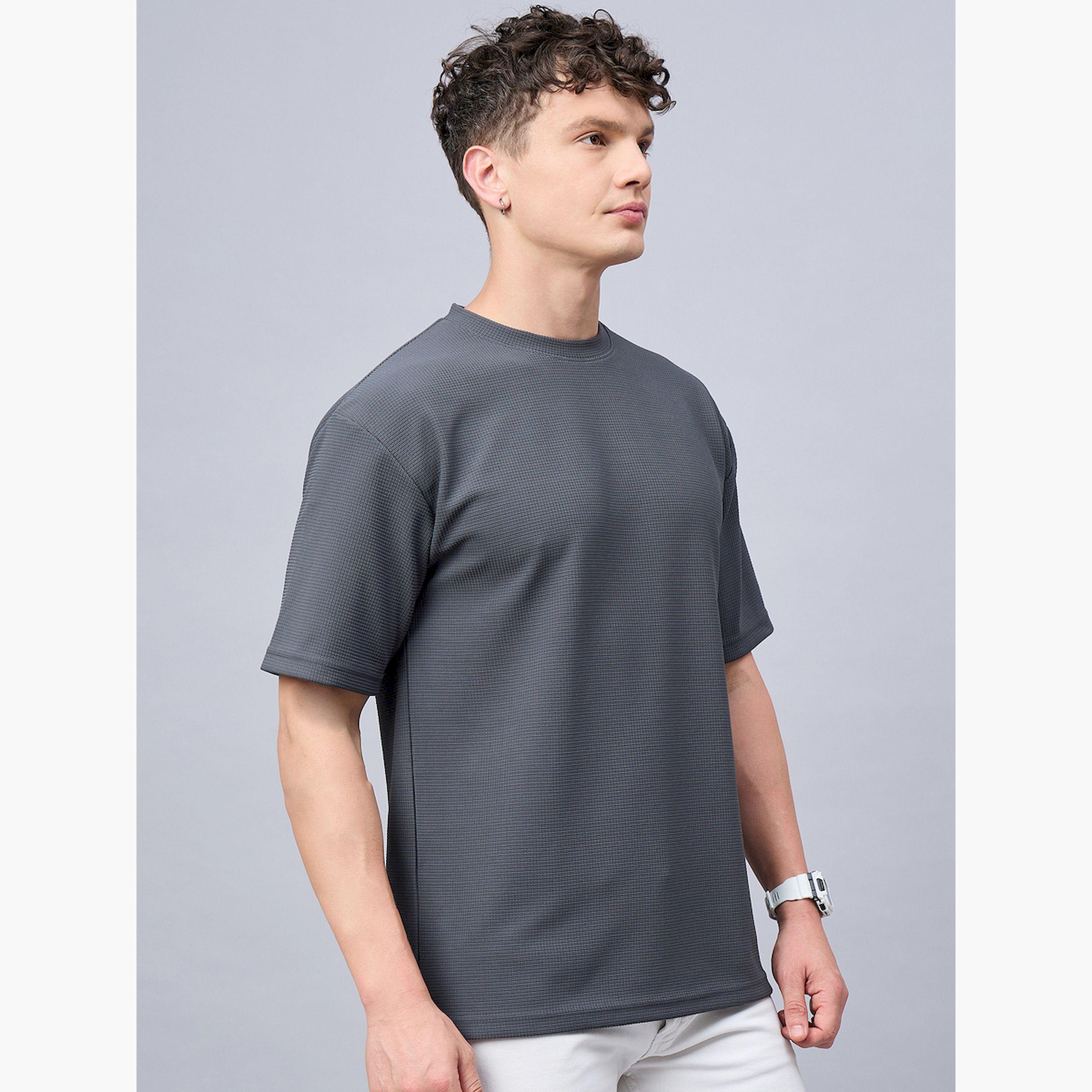 REPRISE X Styli Grey Textured Oversized T-Shirt-men-clothing-tshirtsandpolos-tshirts-image-3