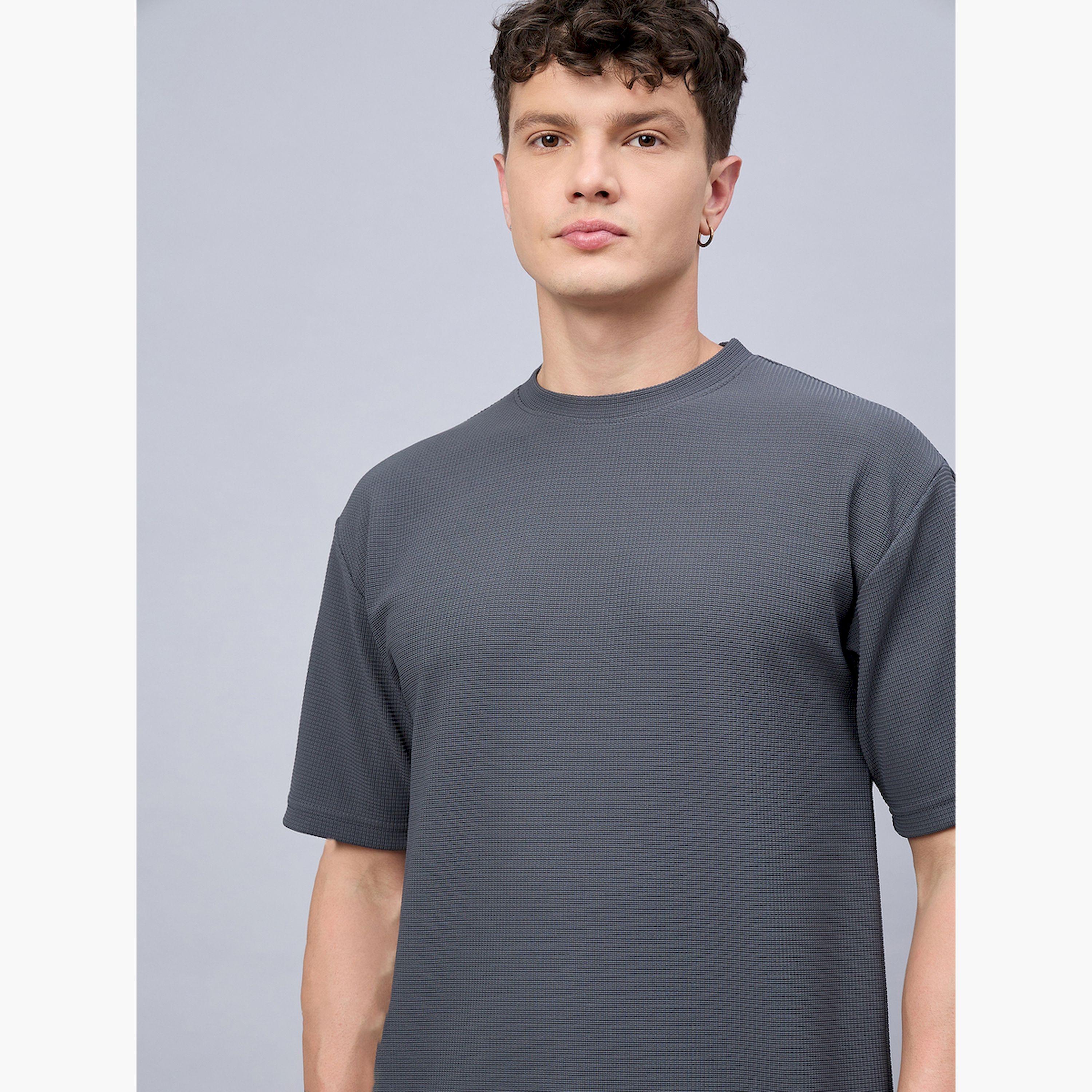 REPRISE X Styli Grey Textured Oversized T-Shirt-men-clothing-tshirtsandpolos-tshirts-image-4