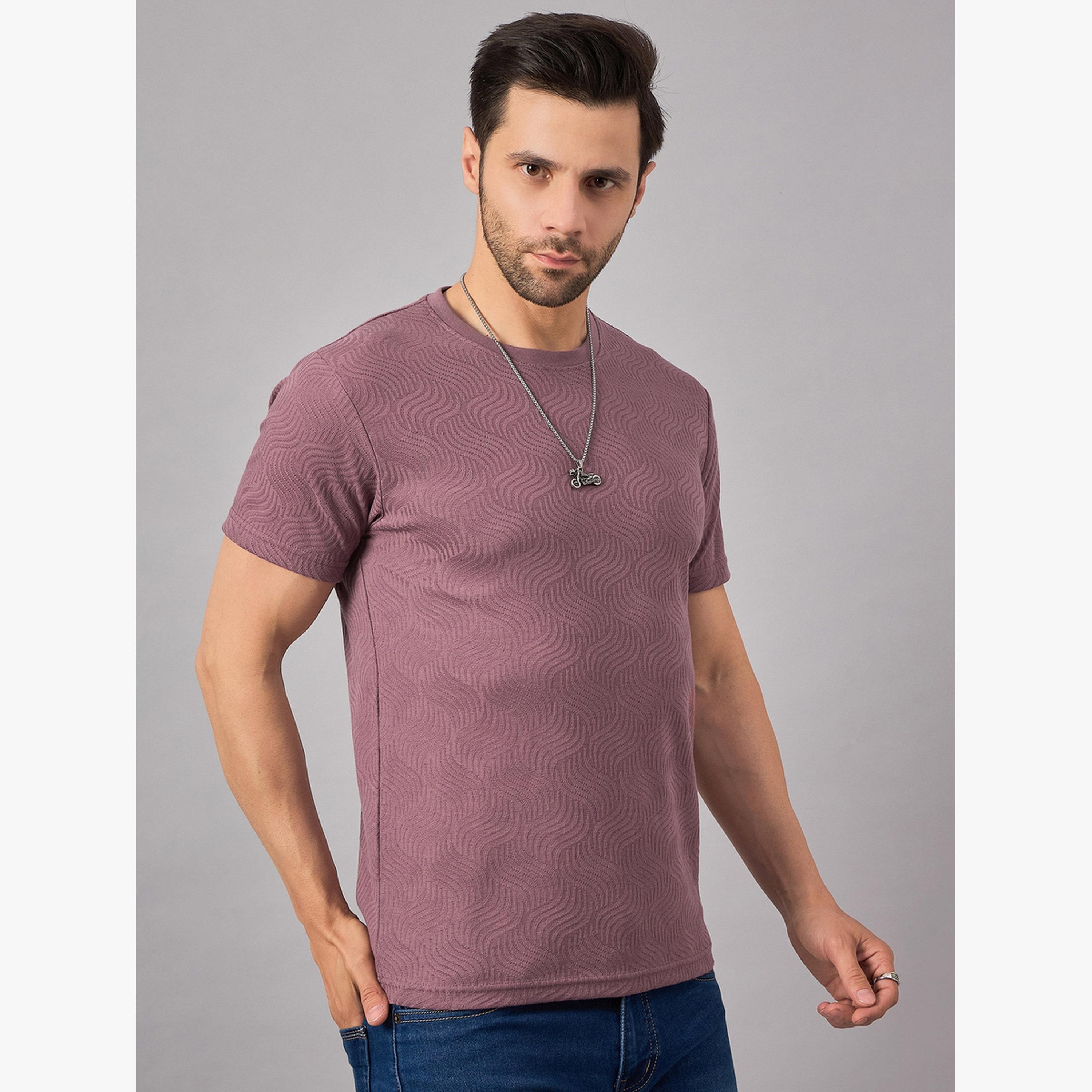 تيشيرت محبوك بملمس بارز للرجال-men-clothing-tshirtsandpolos-tshirts-image-1