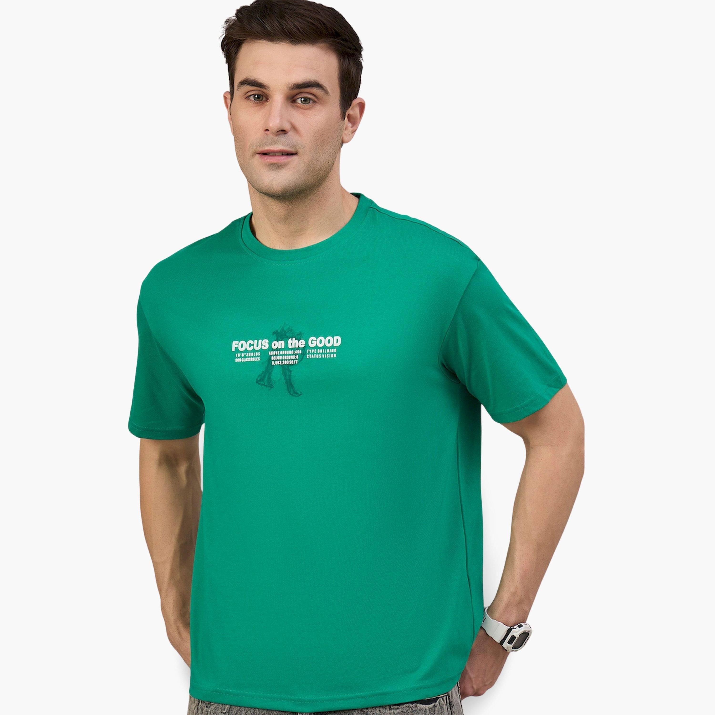 تيشيرت أخضر مطبوع وقصة بوكسي-men-clothing-tshirtsandpolos-tshirts-image-5