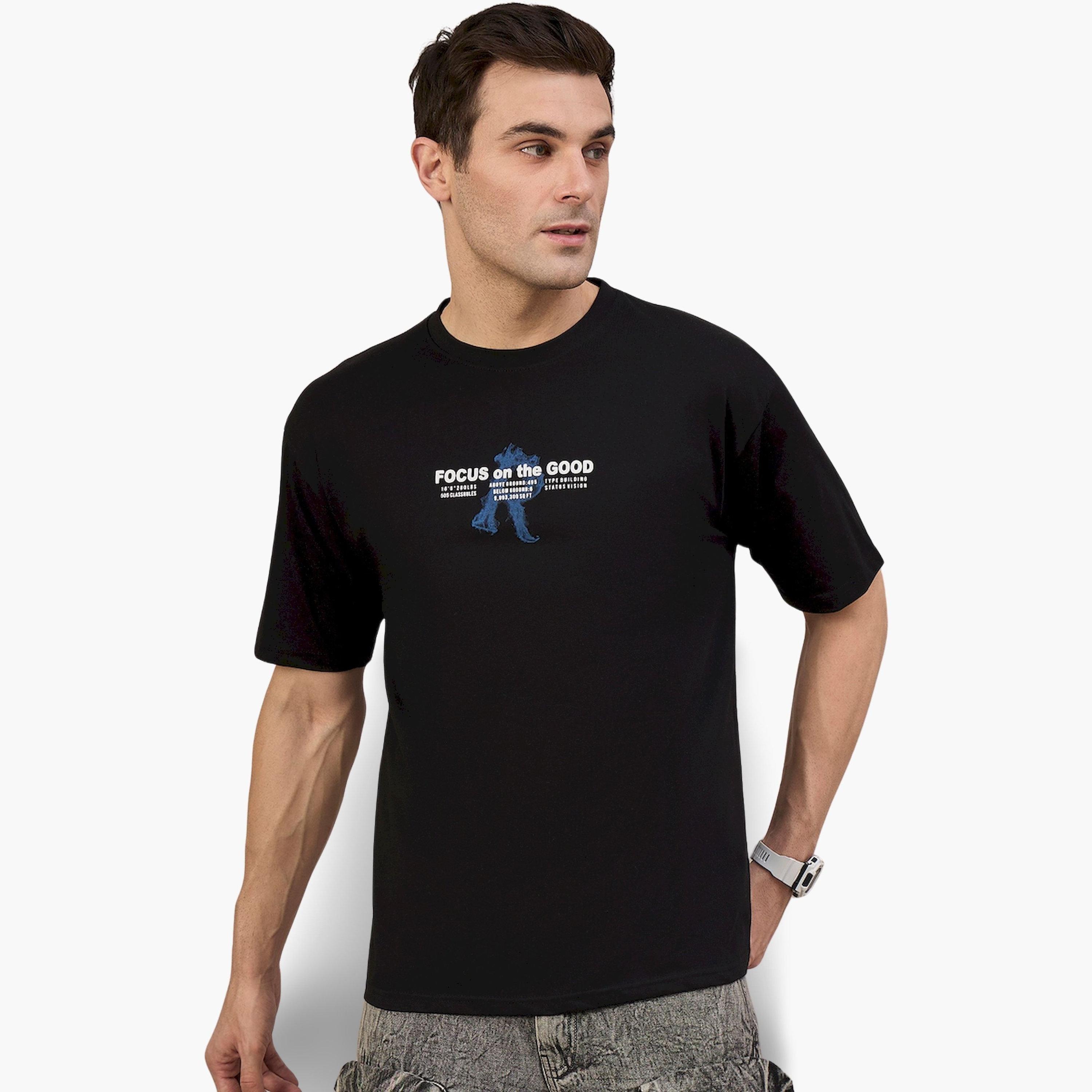 REPRISE X Styli Black Printed Relaxed Fit T-Shirt-men-clothing-tshirtsandpolos-tshirts-image-1