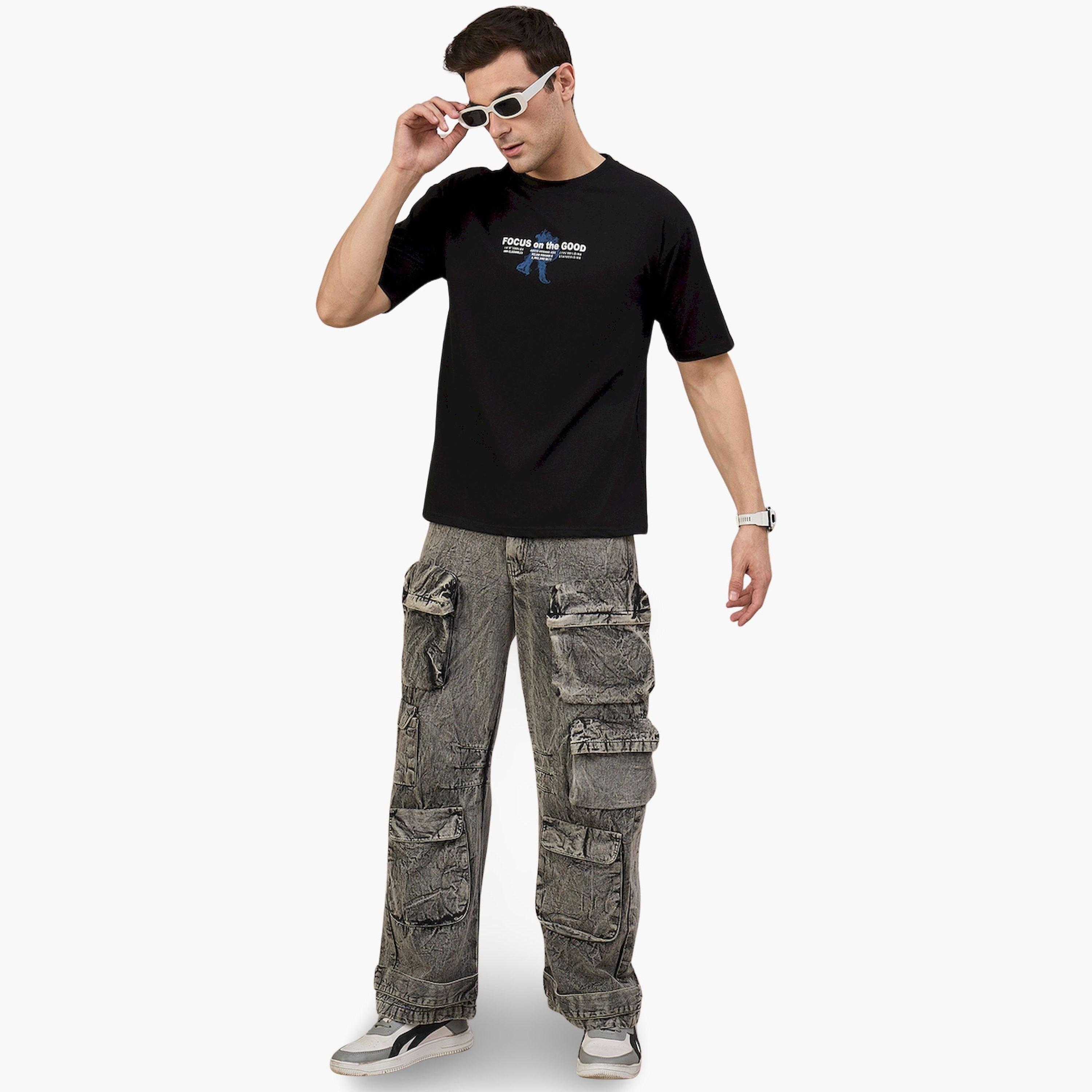 REPRISE X Styli Black Printed Relaxed Fit T-Shirt-men-clothing-tshirtsandpolos-tshirts-image-2