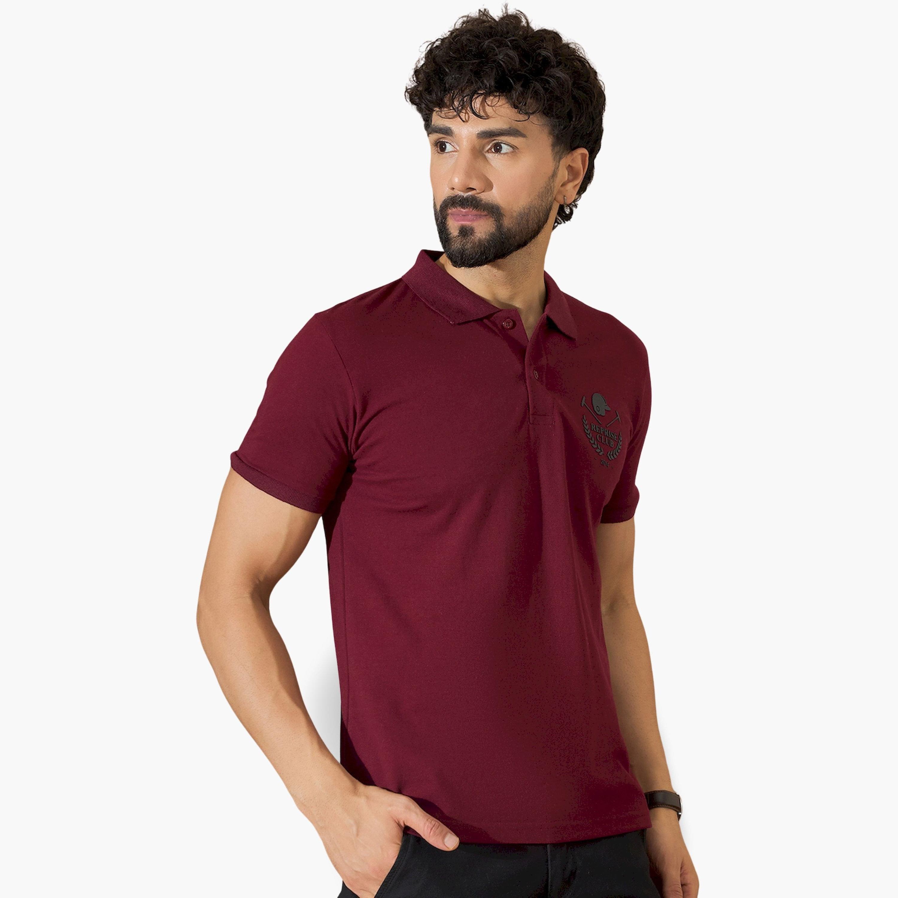 REPRISE X Styli Maroon Back Graphic Print Polo-men-clothing-tshirtsandpolos-polos-image-3
