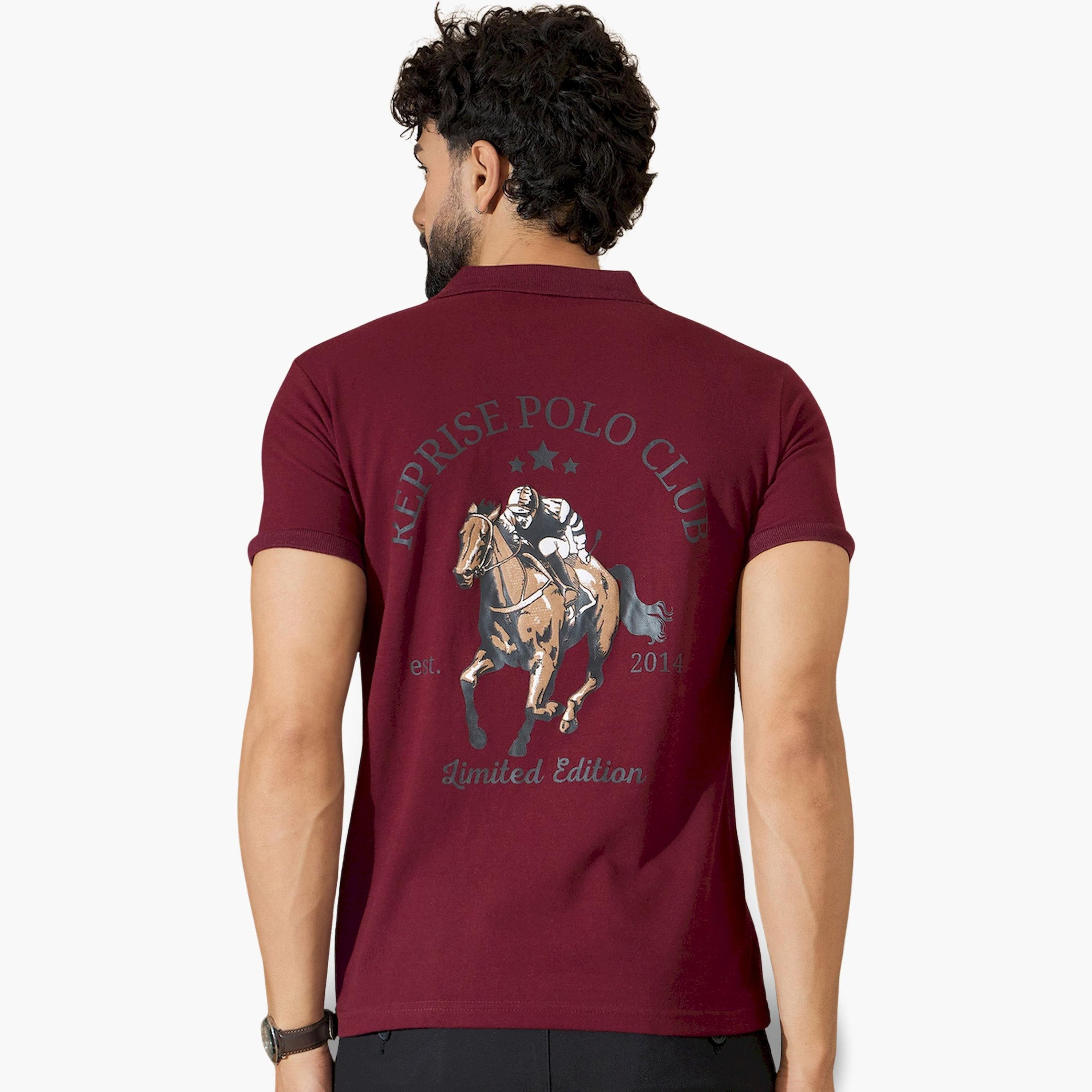 قميص بولو مارون بطبعة جرافيك على الظهر-men-clothing-tshirtsandpolos-polos-image-5