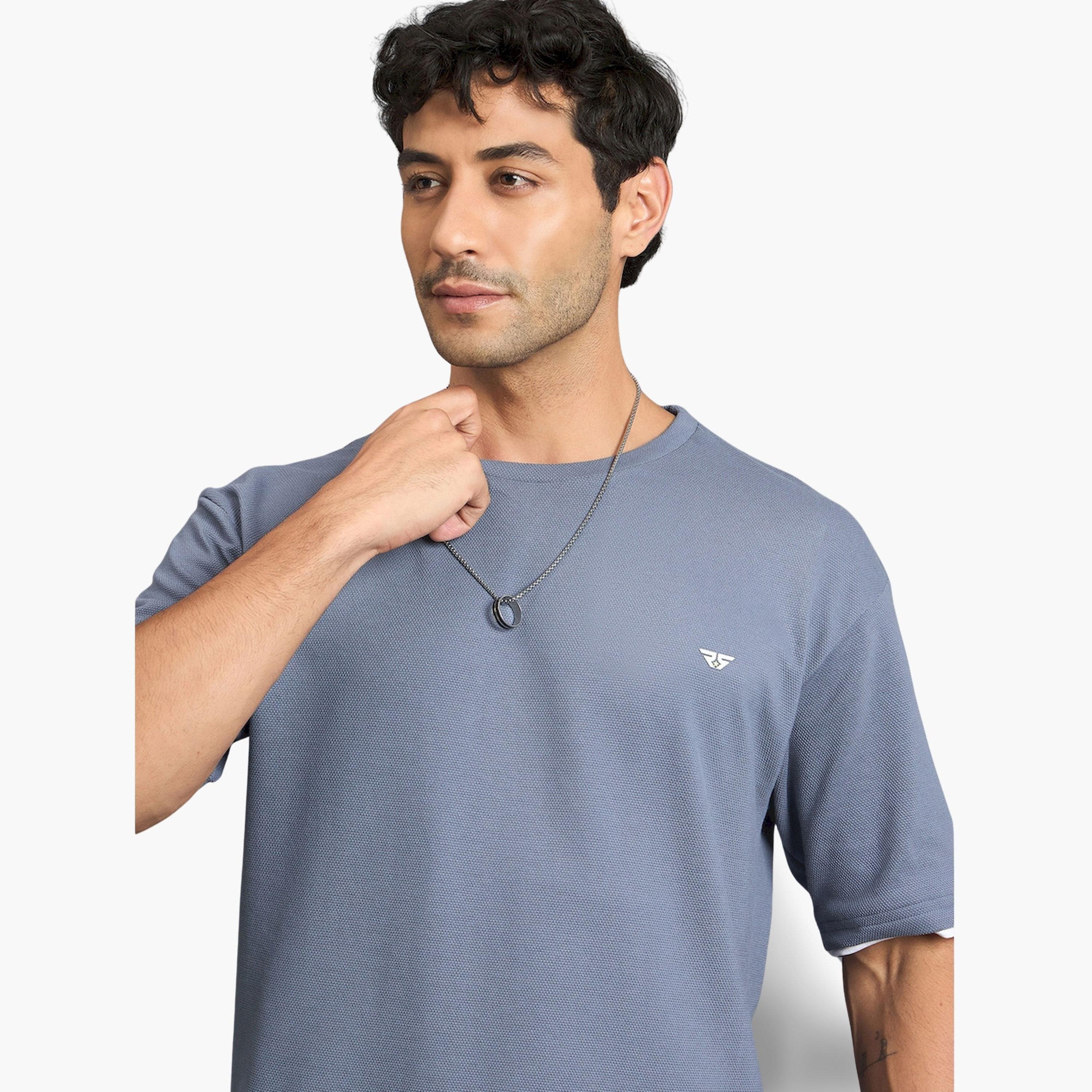 تيشيرت أزرق باهت من مزيج القطن وقصة فضفاضة-men-clothing-tshirtsandpolos-tshirts-image-3