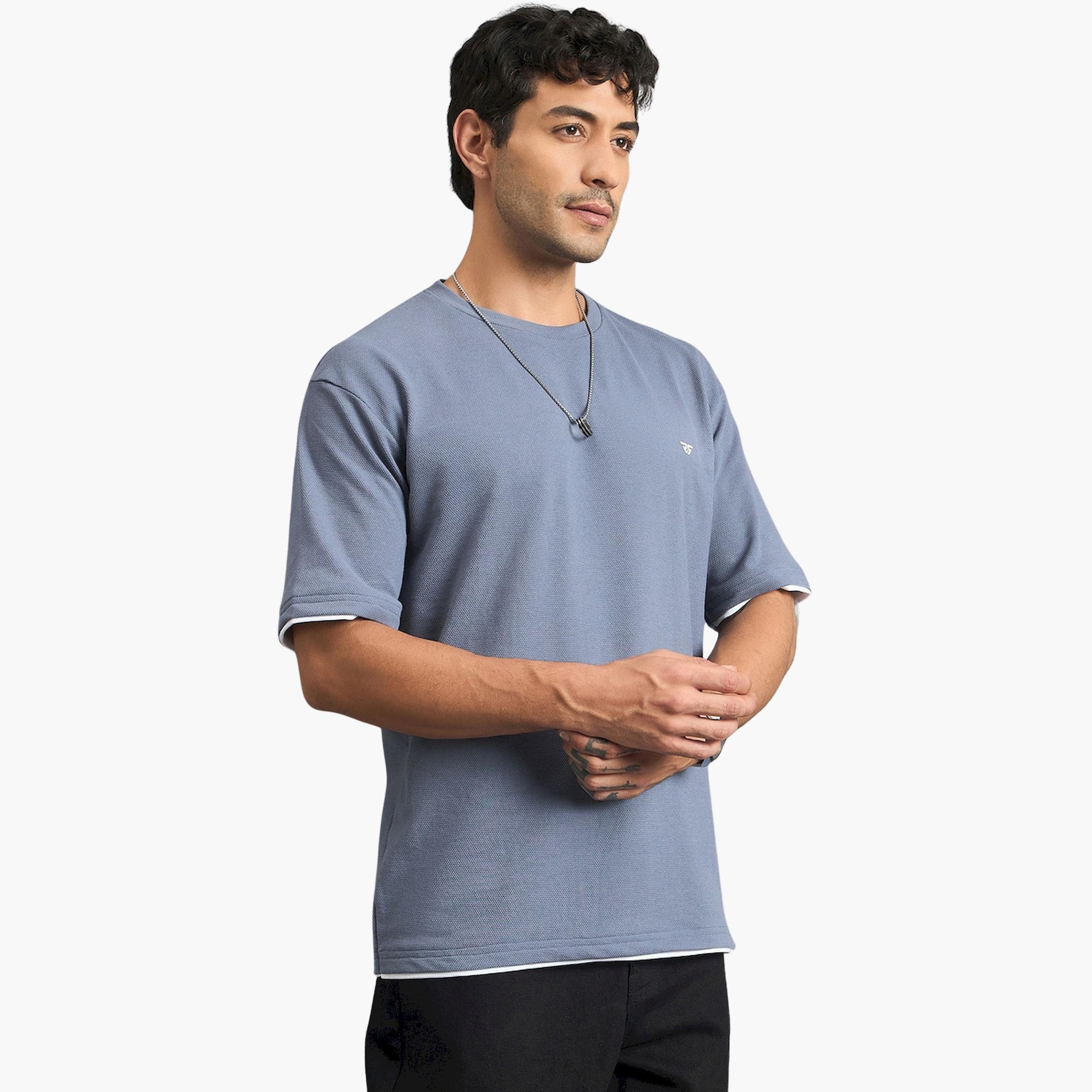 REPRISE X Styli Dusty Blue Cotton Blend Oversized T-Shirt-men-clothing-tshirtsandpolos-tshirts-image-5