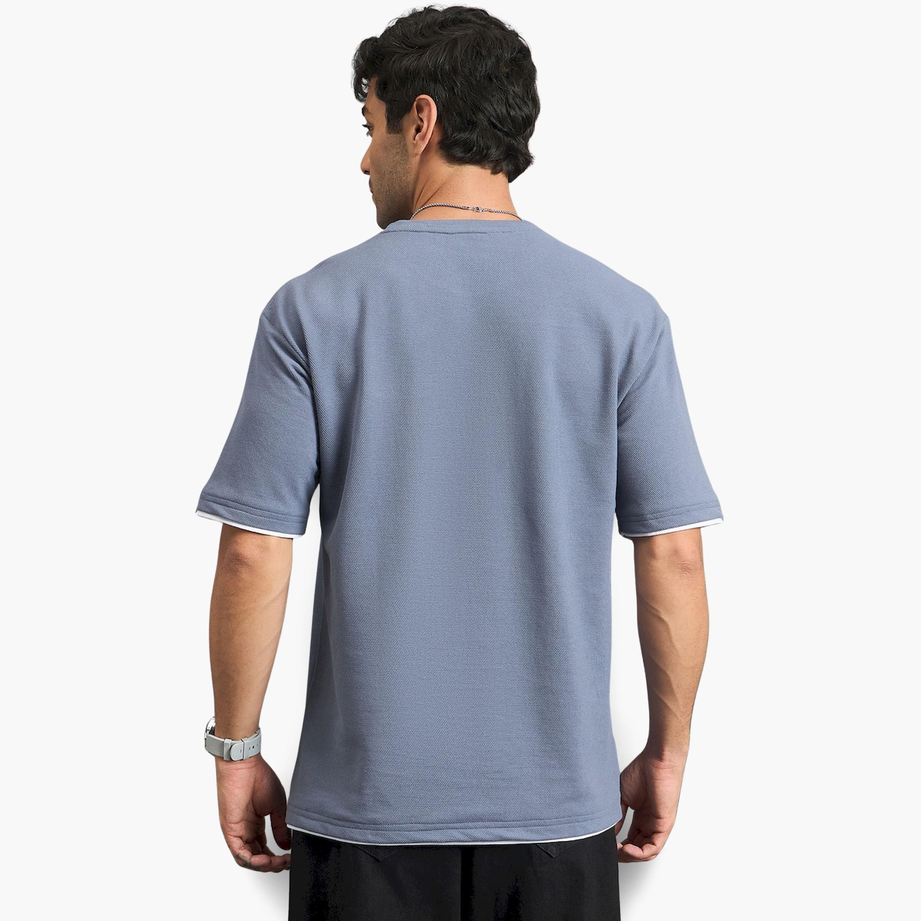 REPRISE X Styli Dusty Blue Cotton Blend Oversized T-Shirt-men-clothing-tshirtsandpolos-tshirts-image-6