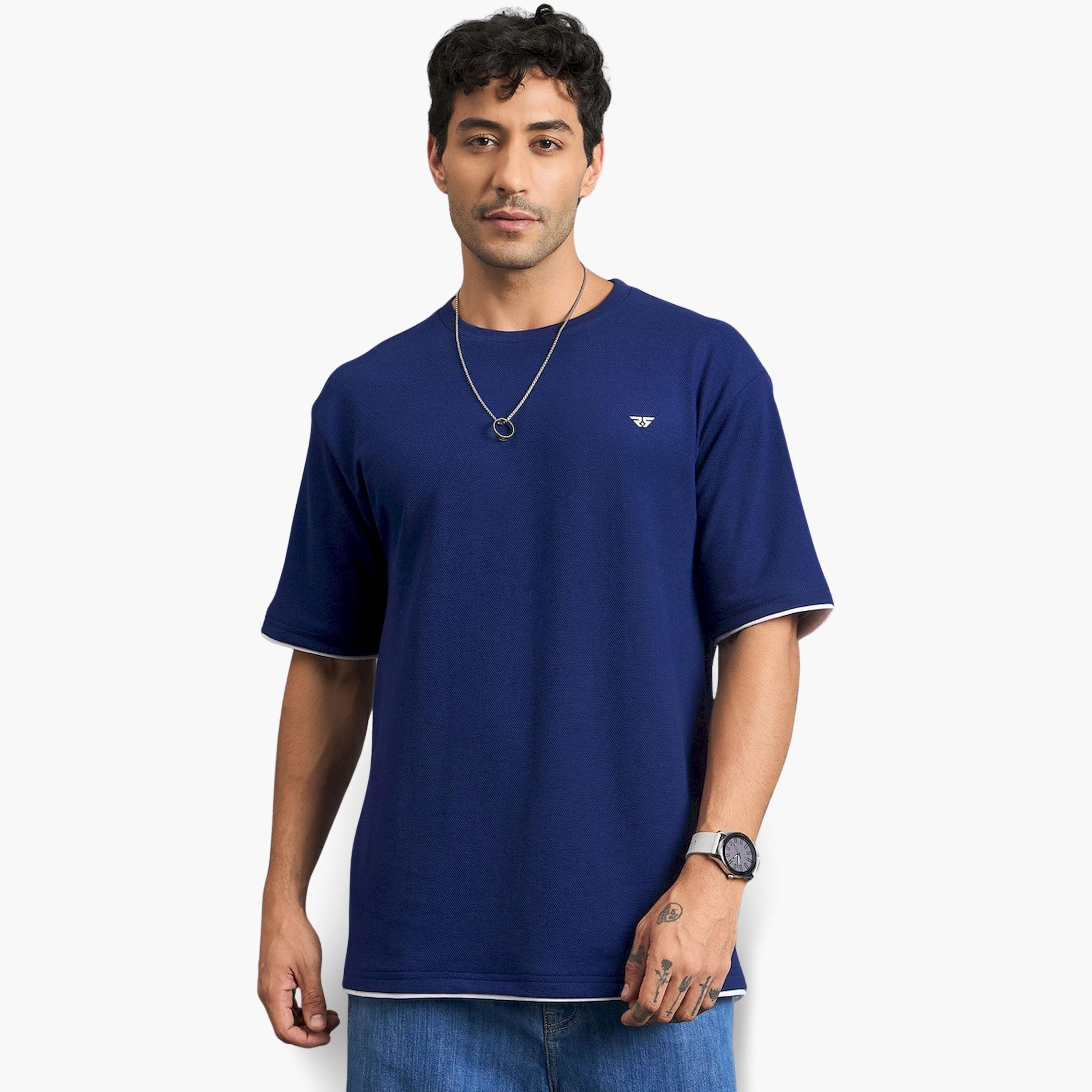 REPRISE X Styli Blue Cotton Blend Oversized T-Shirt-men-clothing-tshirtsandpolos-tshirts-image-1