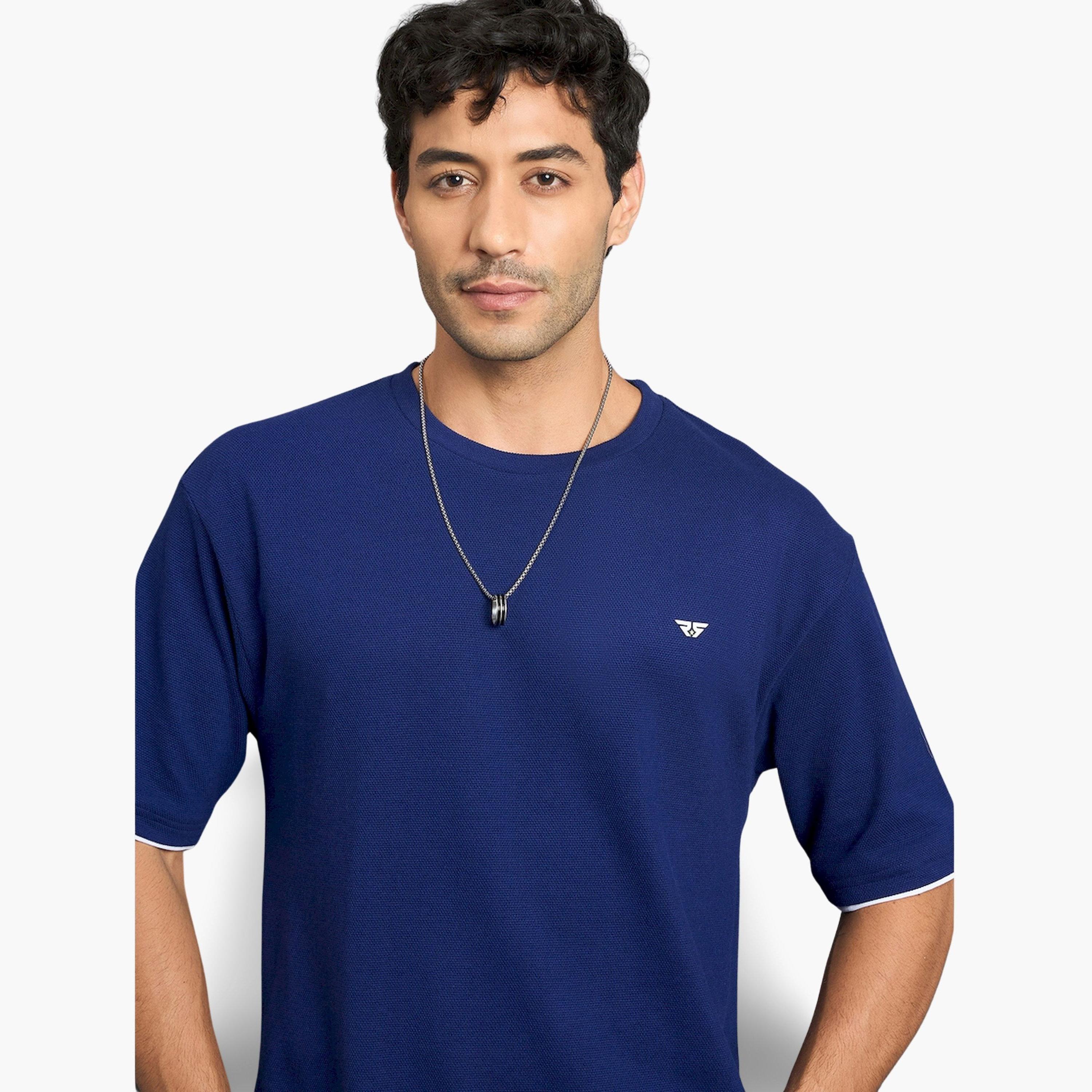 REPRISE X Styli Blue Cotton Blend Oversized T-Shirt-men-clothing-tshirtsandpolos-tshirts-image-4