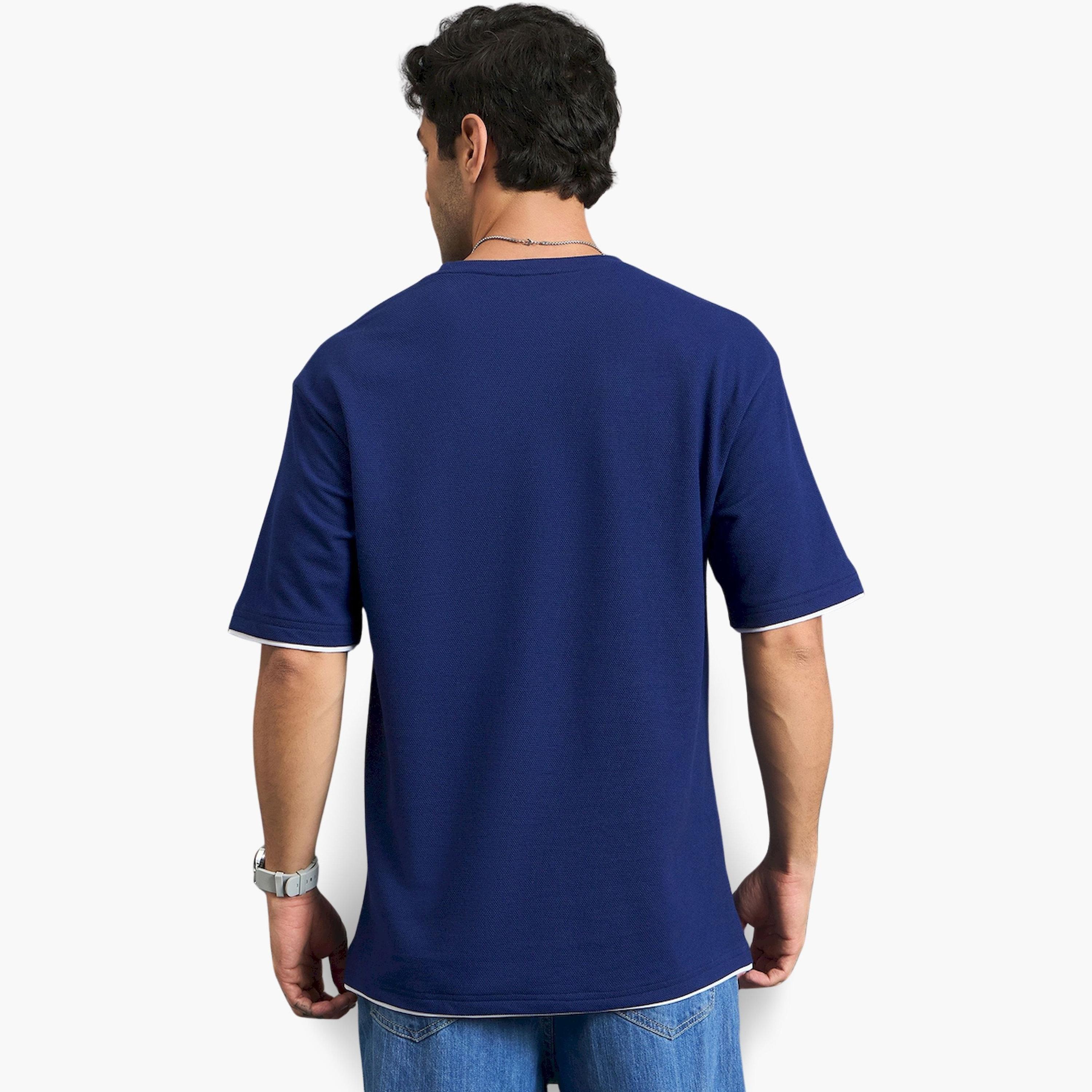 REPRISE X Styli Blue Cotton Blend Oversized T-Shirt-men-clothing-tshirtsandpolos-tshirts-image-6