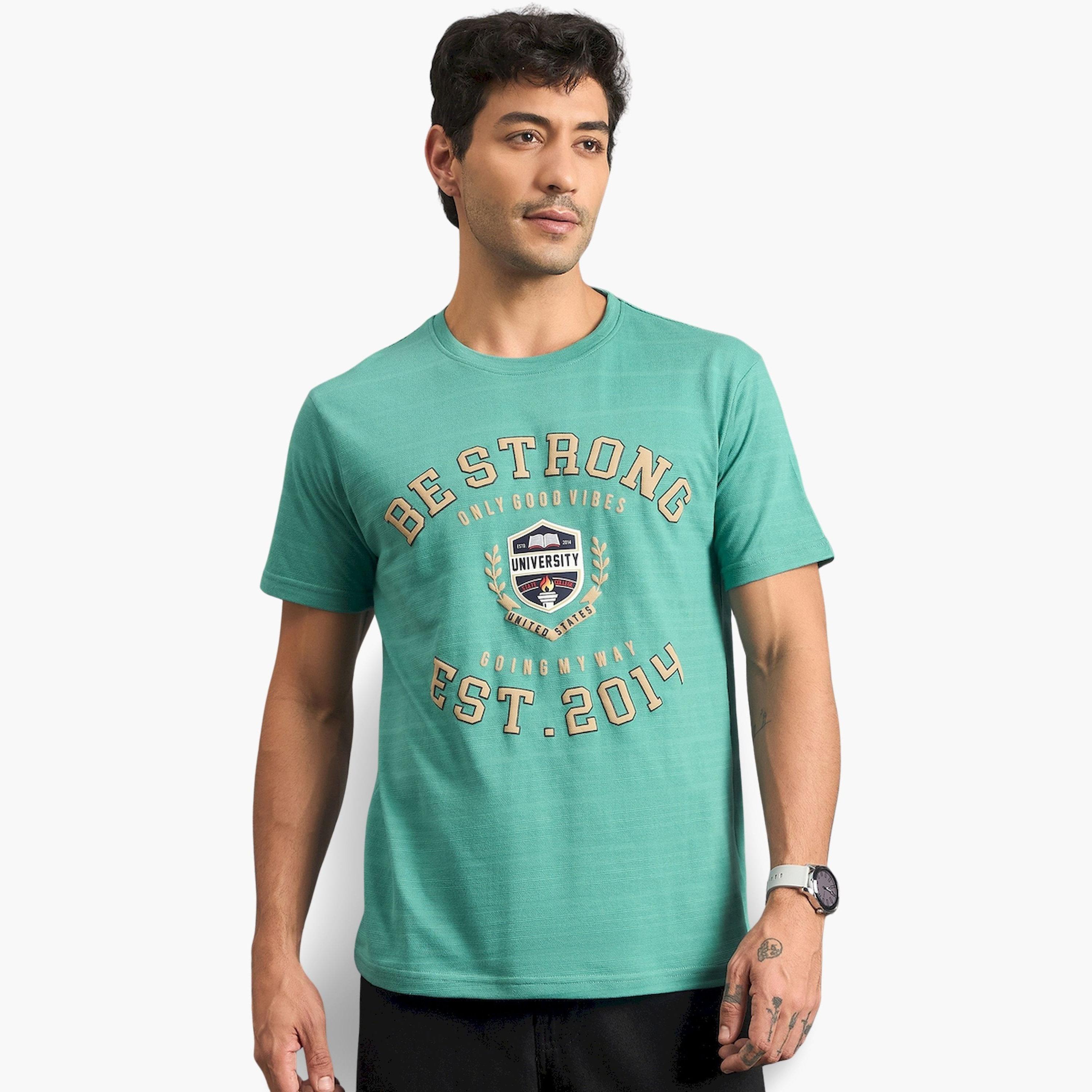 REPRISE X Styli Green Round Neck Printed T-Shirt-men-clothing-tshirtsandpolos-tshirts-image-1