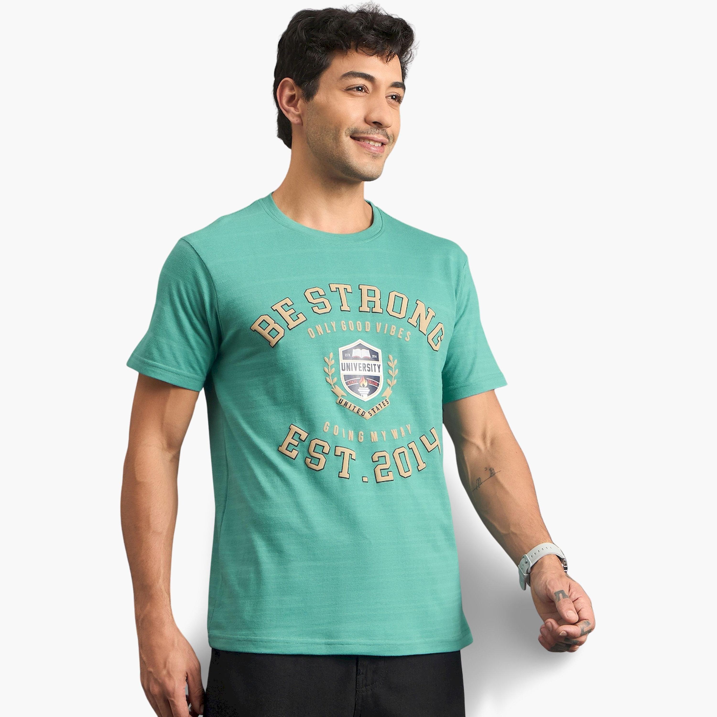 تيشيرت أخضر بياقة دائرية ومطبوع-men-clothing-tshirtsandpolos-tshirts-image-3