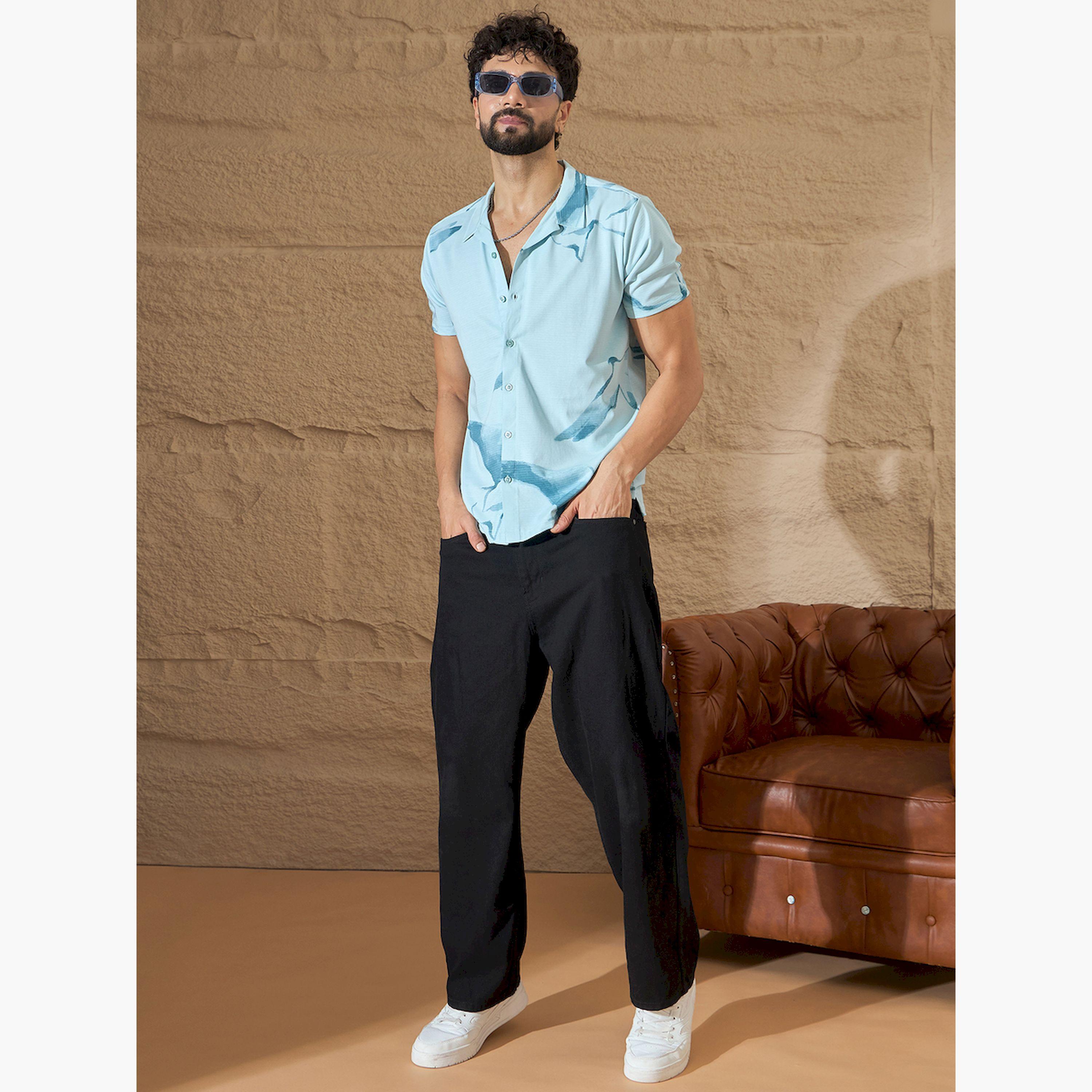 REPRISE X Styli Blue Printed Casual Shirt-men-clothing-shirts-image-2