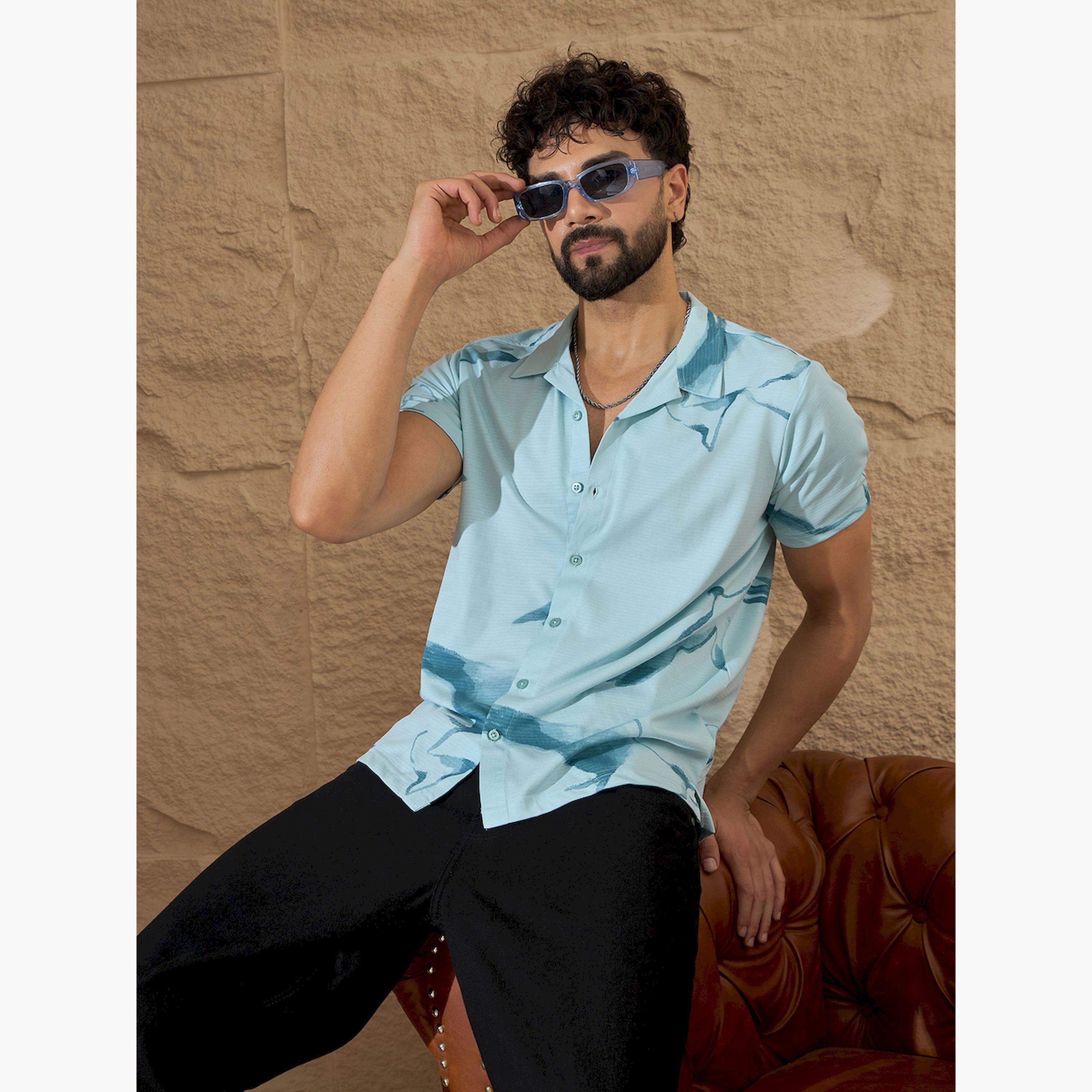 قميص كاجوال أزرق مطبوع-men-clothing-shirts-image-3