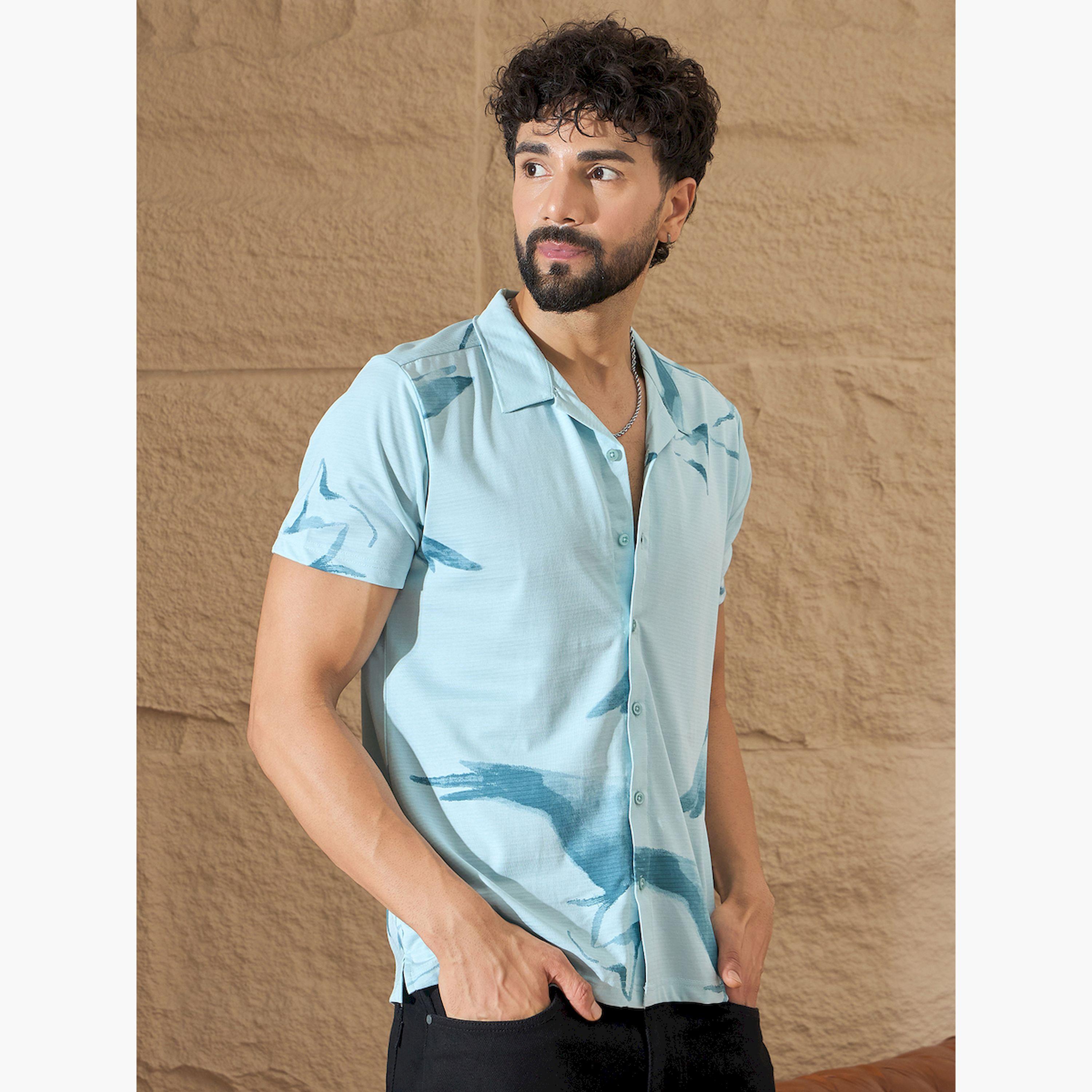 REPRISE X Styli Blue Printed Casual Shirt-men-clothing-shirts-image-4