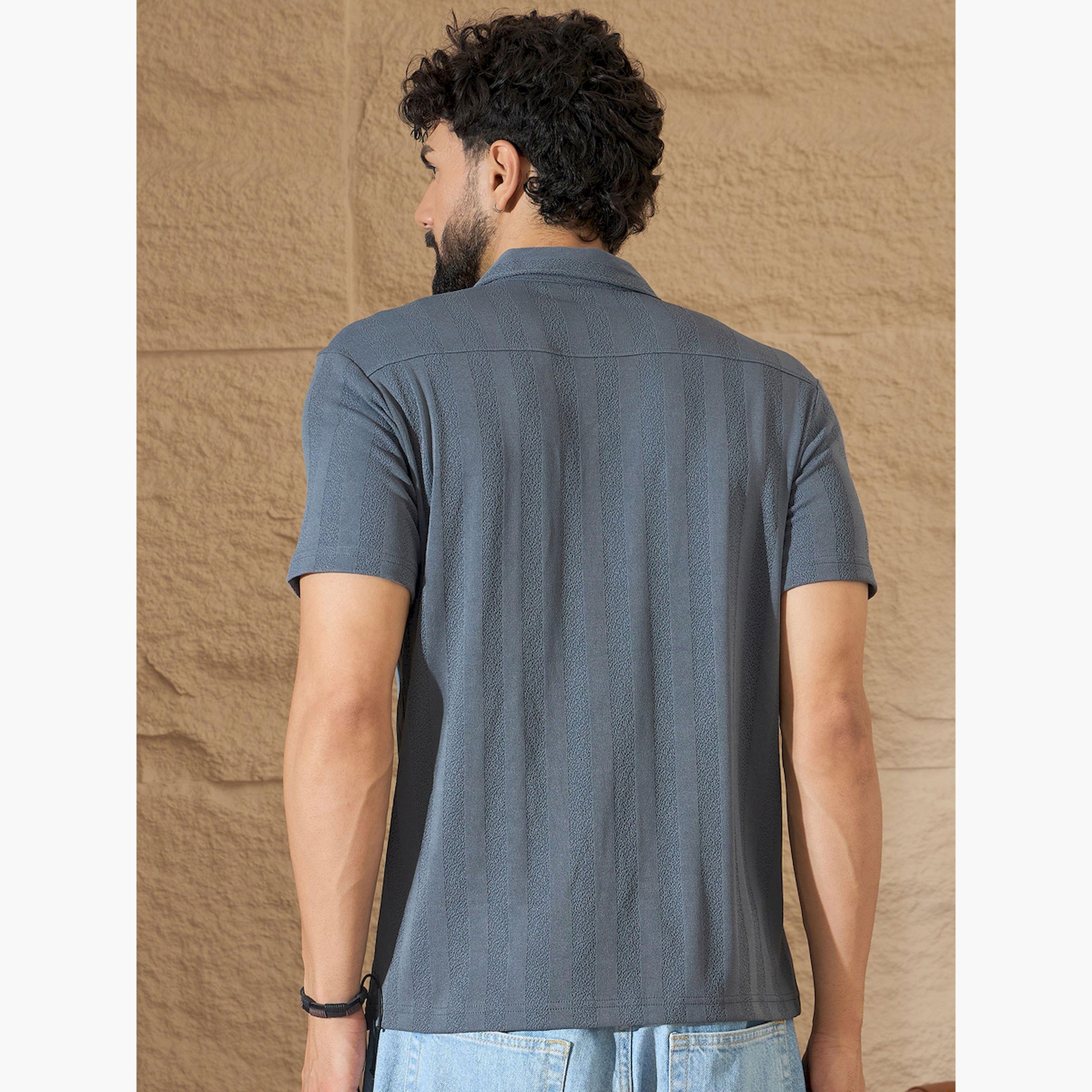 REPRISE X Styli Grey Textured Buttoned Shirt-men-clothing-shirts-image-3