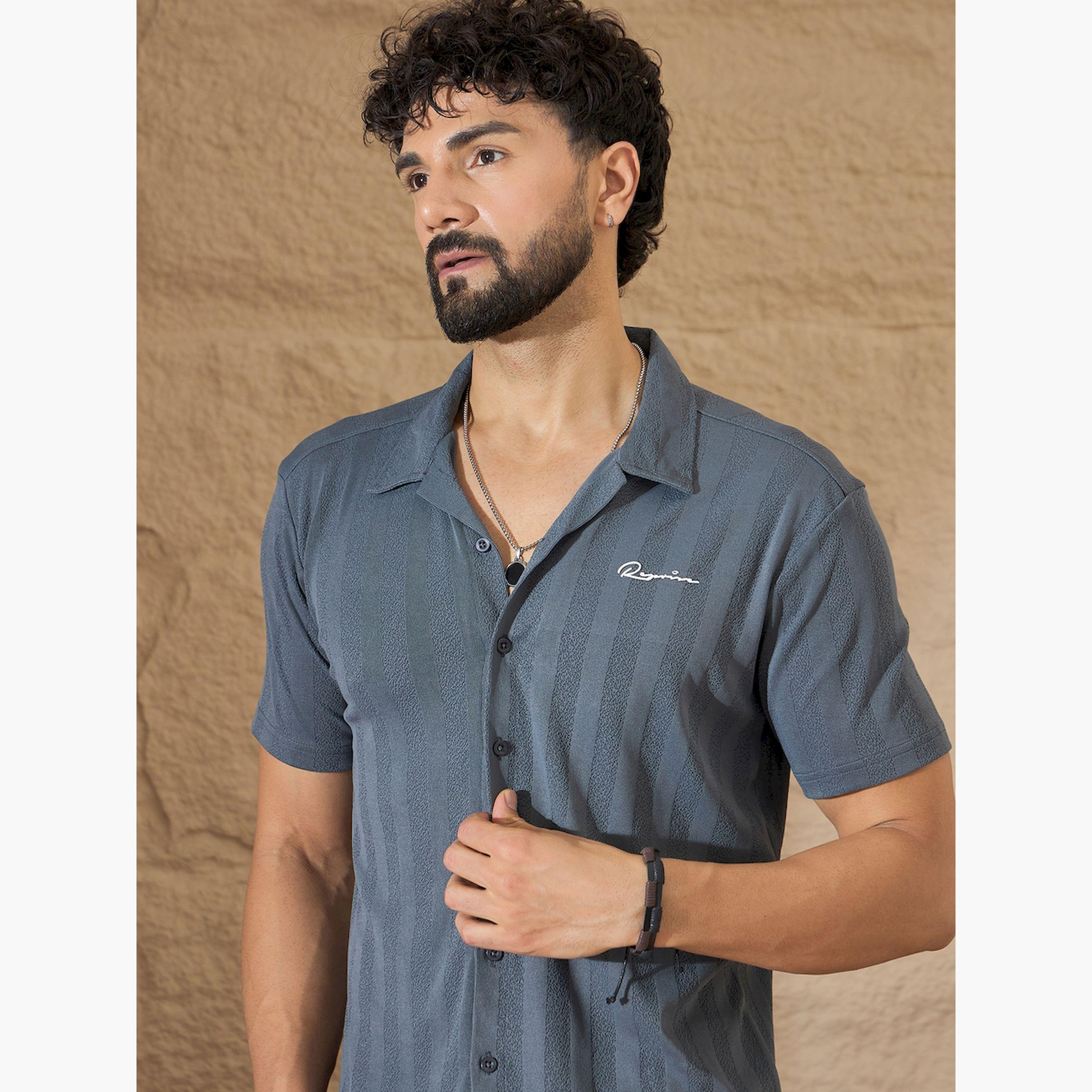 REPRISE X Styli Grey Textured Buttoned Shirt-men-clothing-shirts-image-4