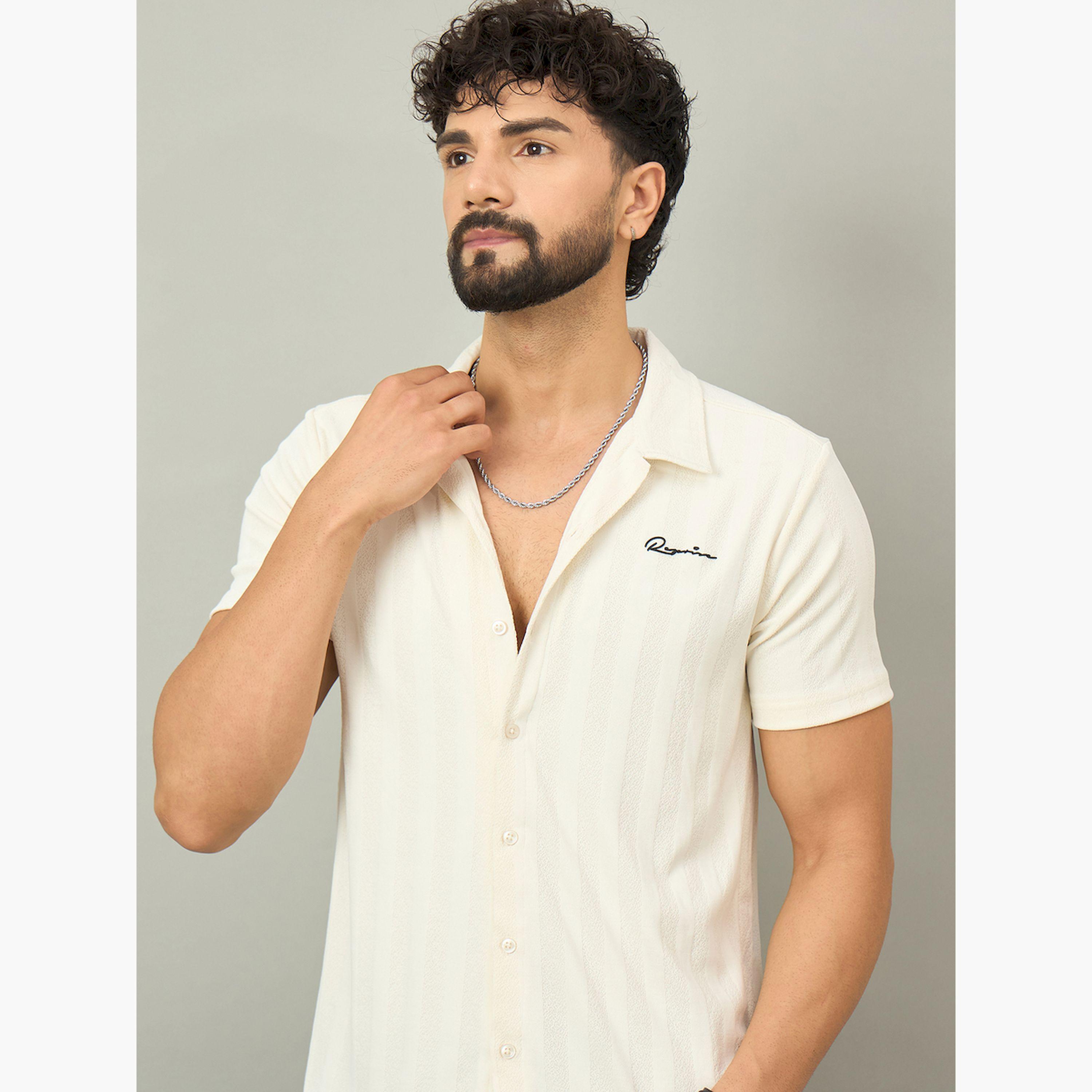REPRISE X Styli Off White Textured Buttoned Shirt-men-clothing-shirts-image-5