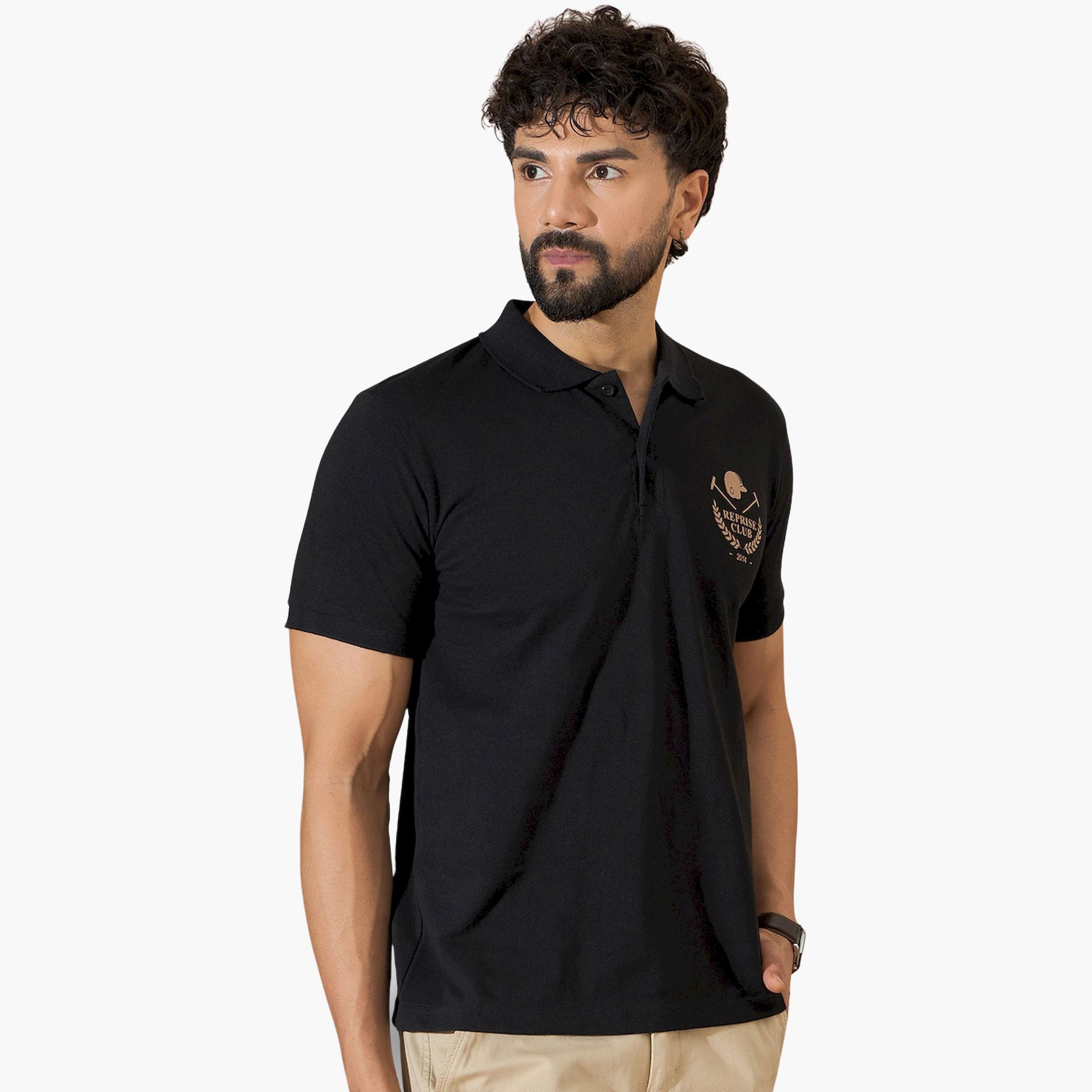 REPRISE X Styli Black Graphic Print Regular Fit Polo-men-clothing-tshirtsandpolos-polos-image-5