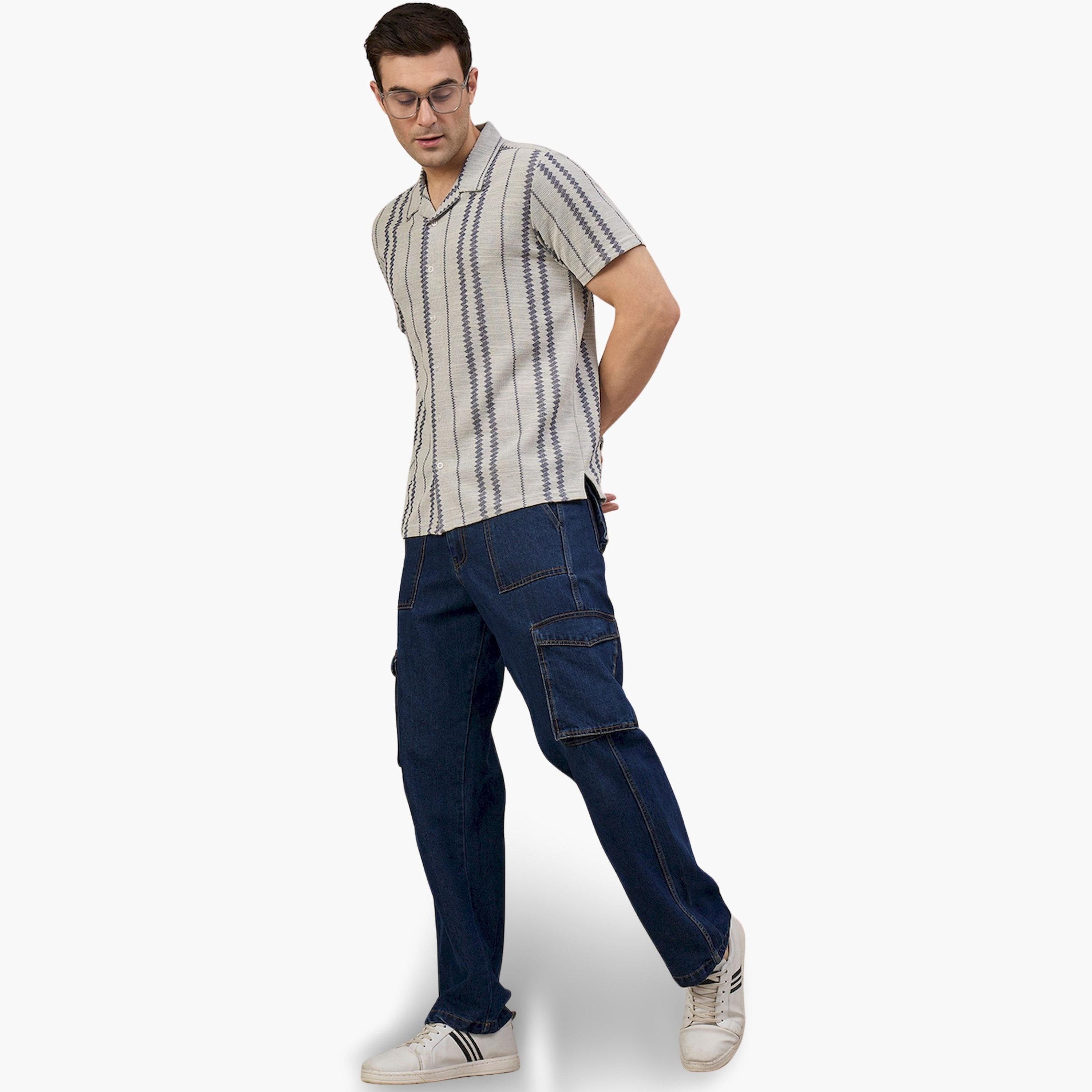 قميص رمادي بنقشة بارزة الملمس-men-clothing-shirts-image-2
