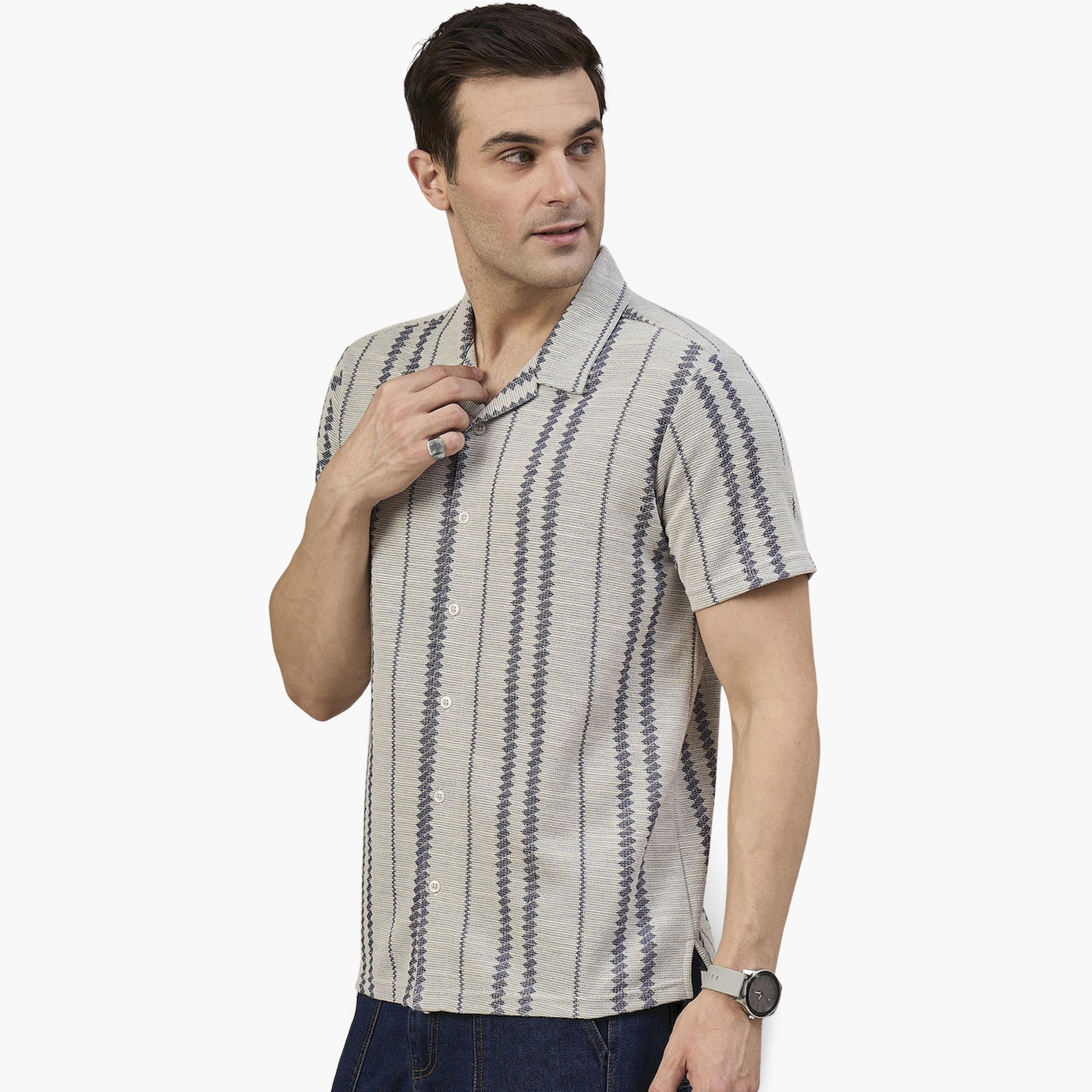 قميص رمادي بنقشة بارزة الملمس-men-clothing-shirts-image-3