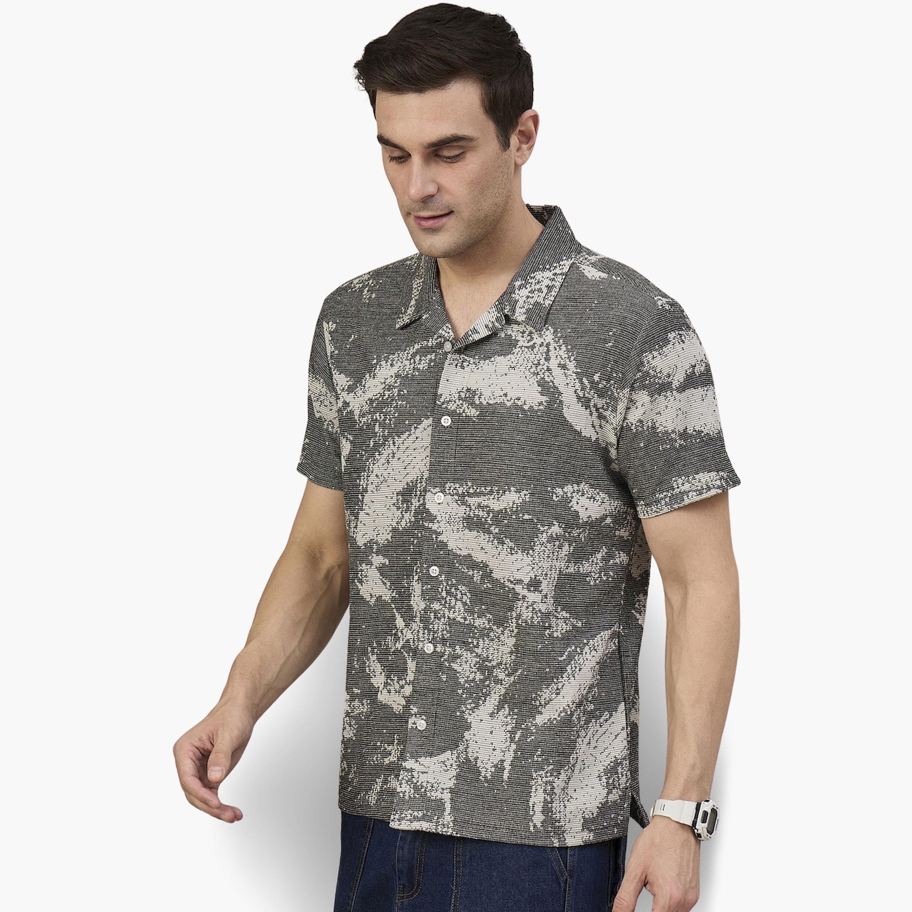 قميص رمادي داكن بنقشة بارزة الملمس-men-clothing-shirts-image-3