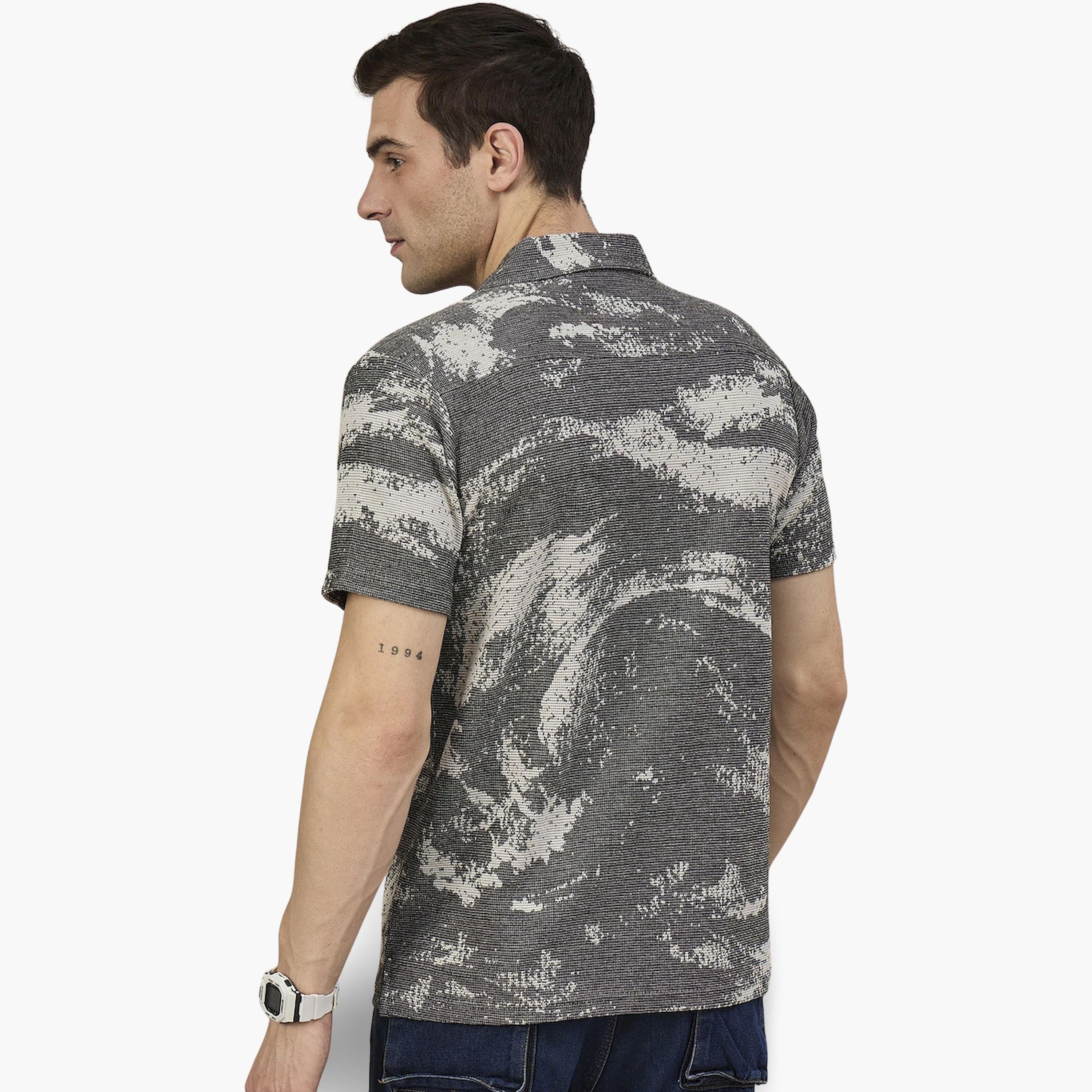 REPRISE X Styli Dark Grey Patterned Textured Shirt-men-clothing-shirts-image-6