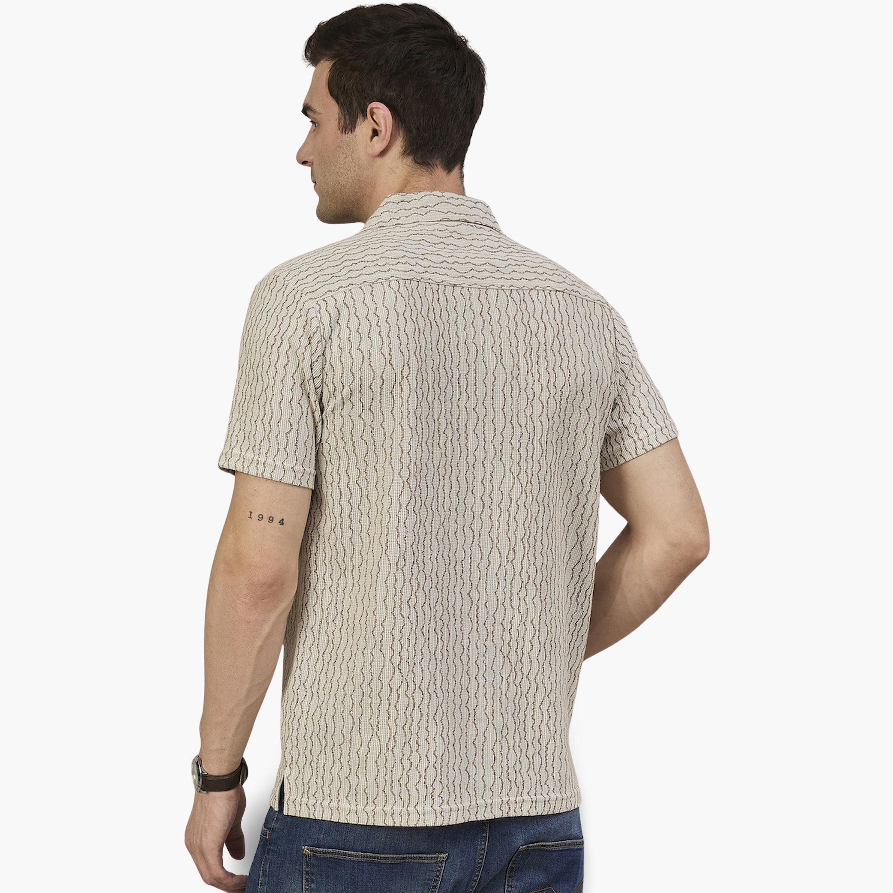 REPRISE X Styli Beige Patterned Textured Shirt-men-clothing-shirts-image-4