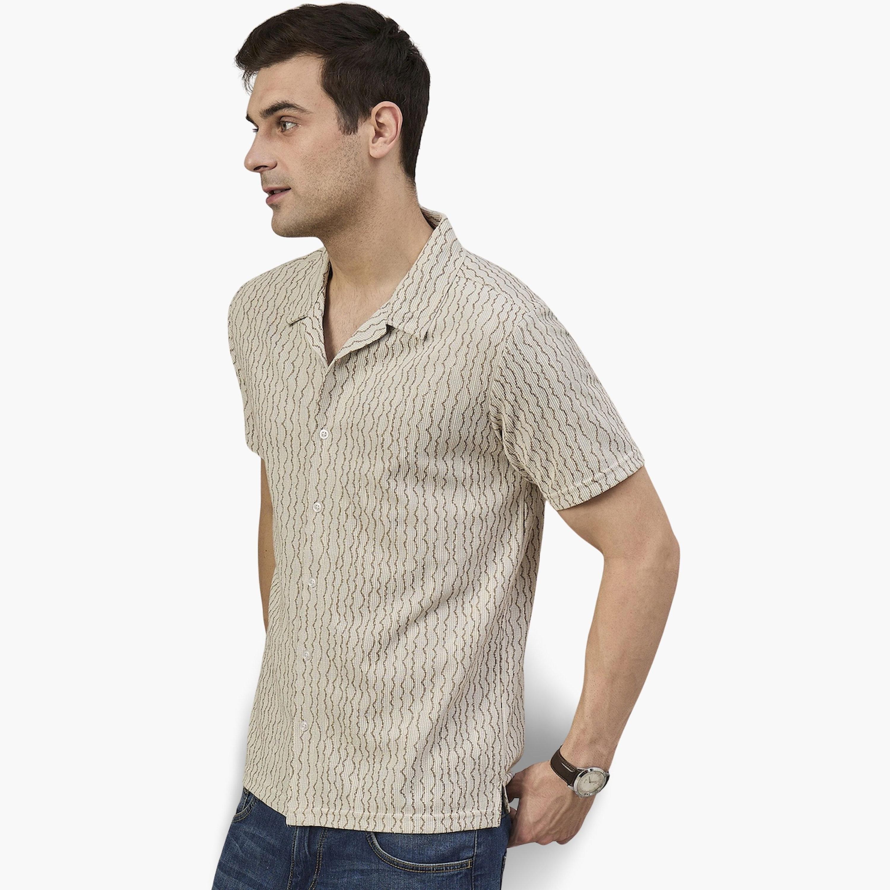 REPRISE X Styli Beige Patterned Textured Shirt-men-clothing-shirts-image-6