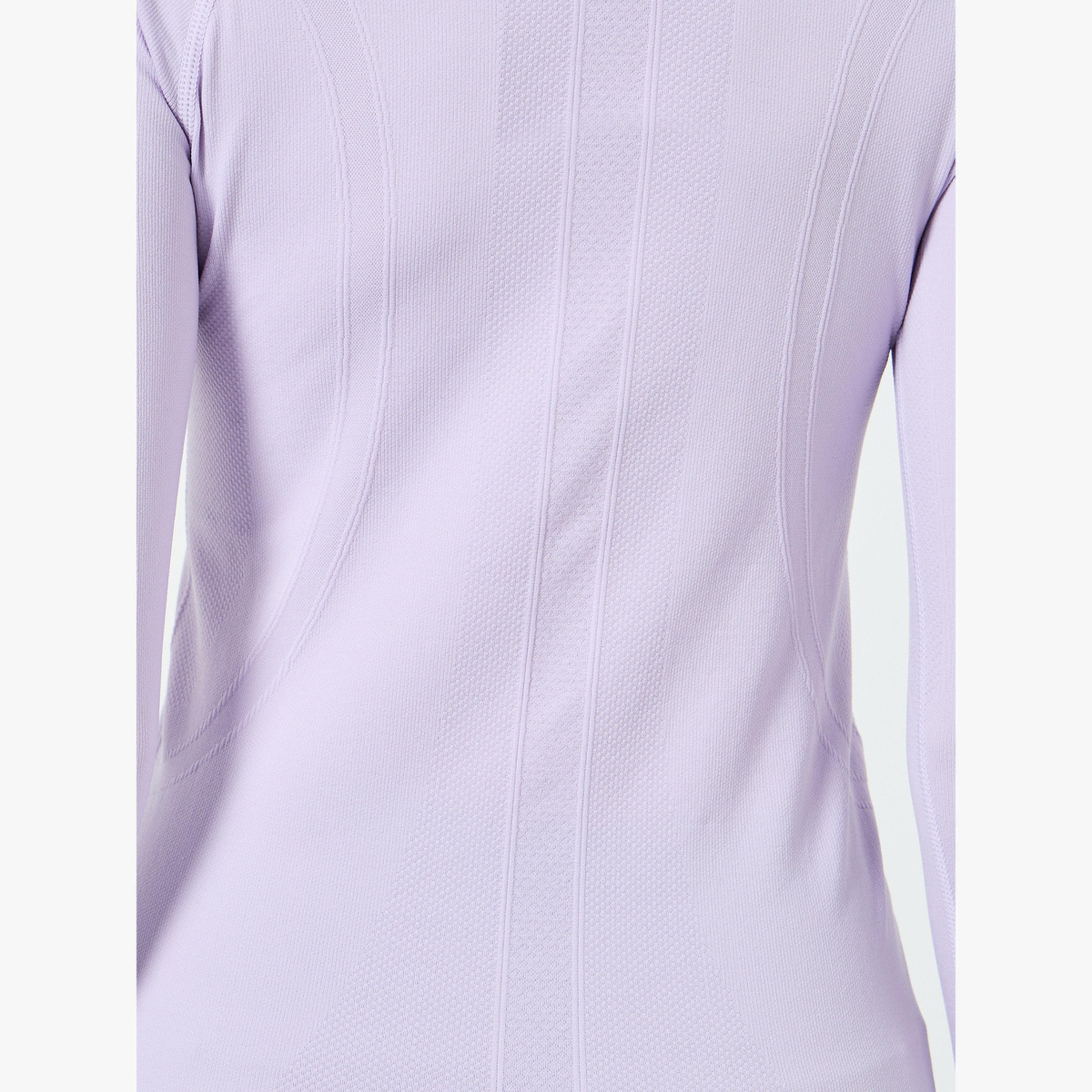 Styli Lilac Seamless Contour Detail Short Sleeves Top-sports-women-clothing-tshirtsandvests-image-5
