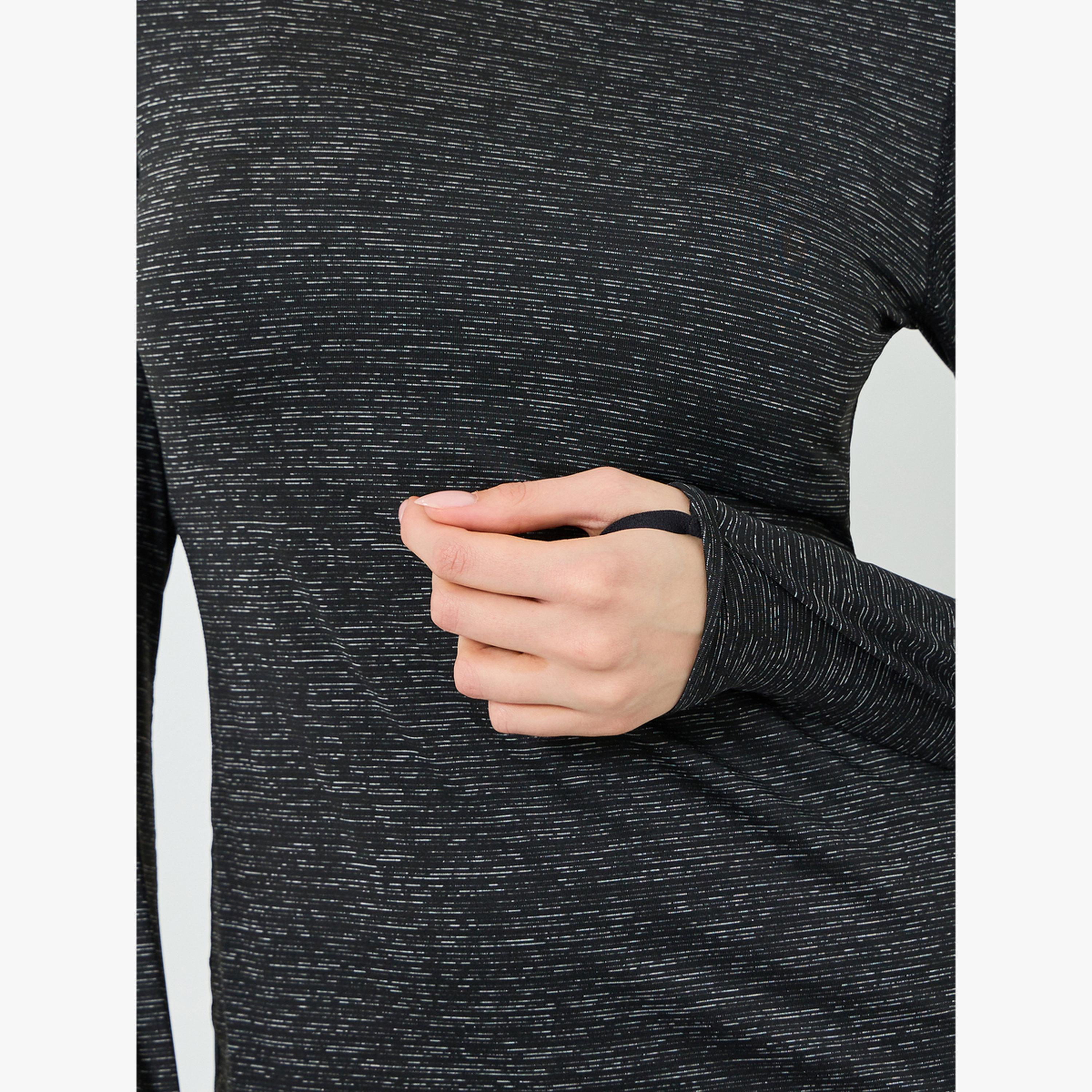 بلوزة بياقة دائرية ونقشة ميلانج-sports-women-clothing-tshirtsandvests-image-4