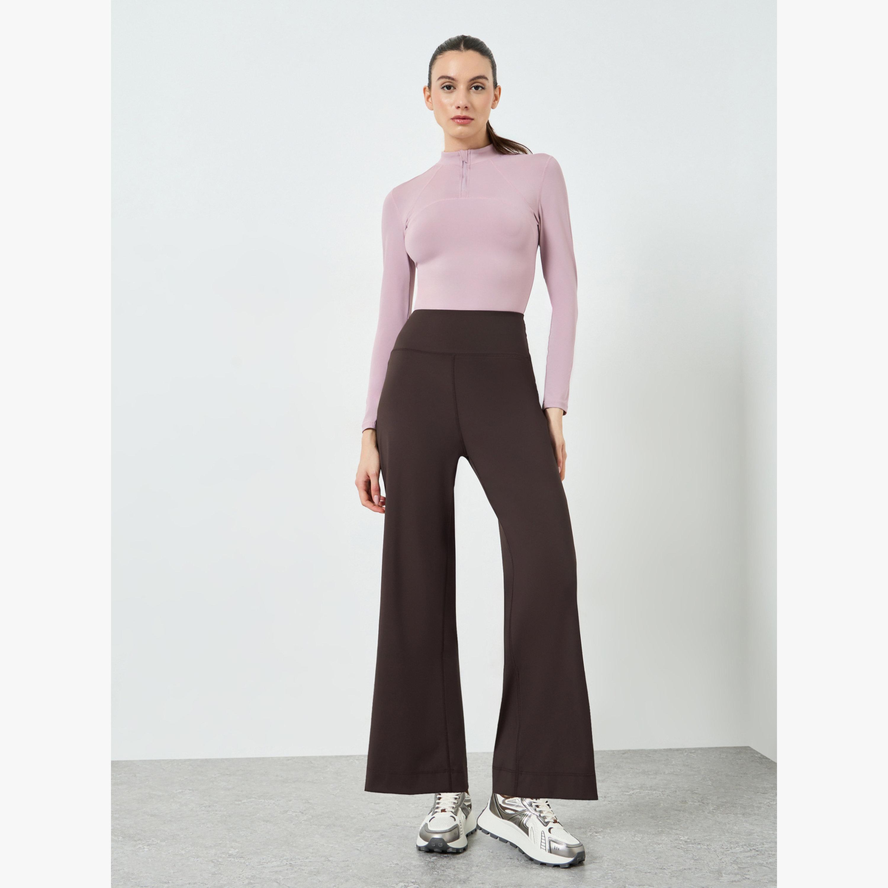 Styli Brown Loose Fit Yoga Straight Pants-women-clothing-bottoms-joggers-image-2