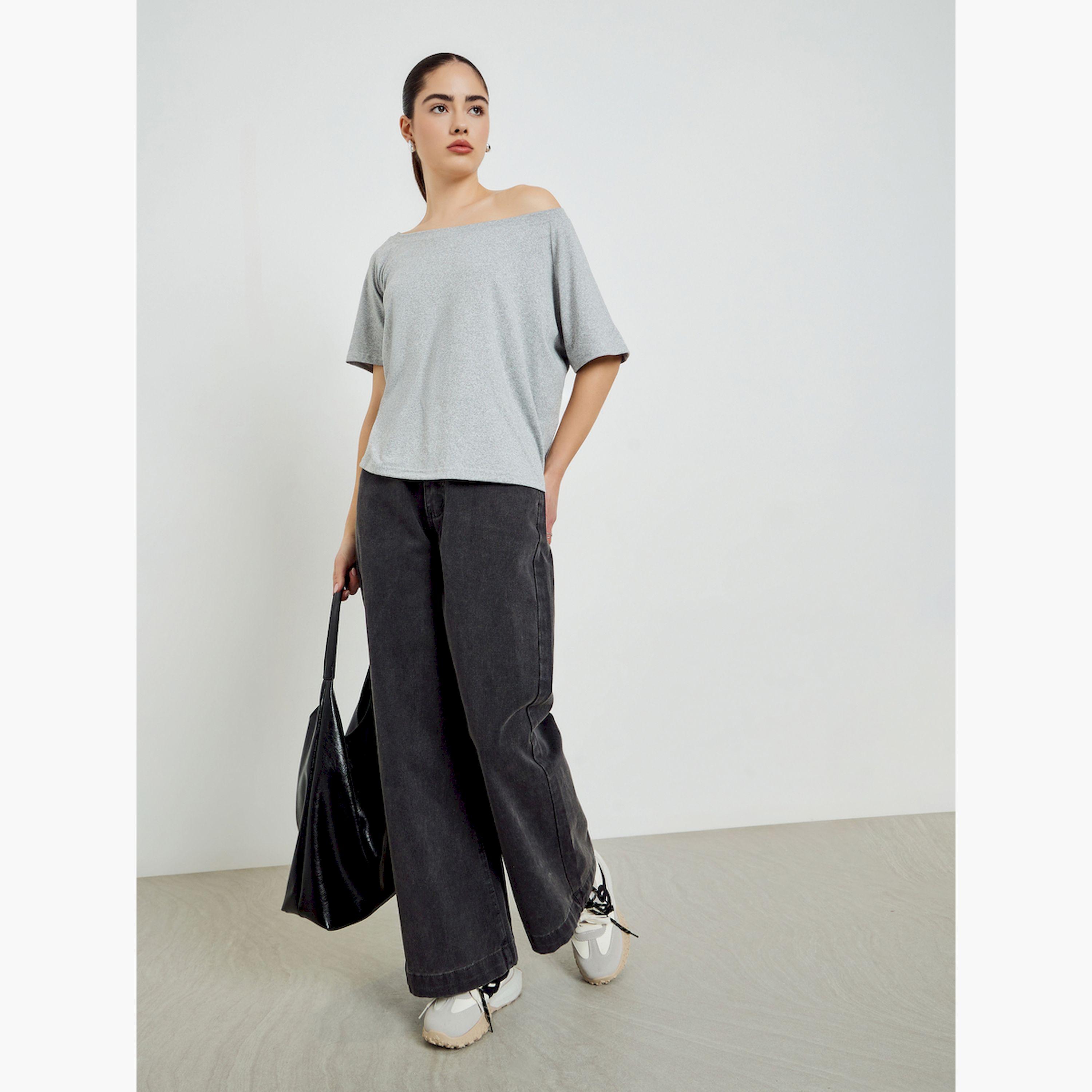تيشرت واسع مكشوف الكتفين-women-clothing-tshirts-image-2