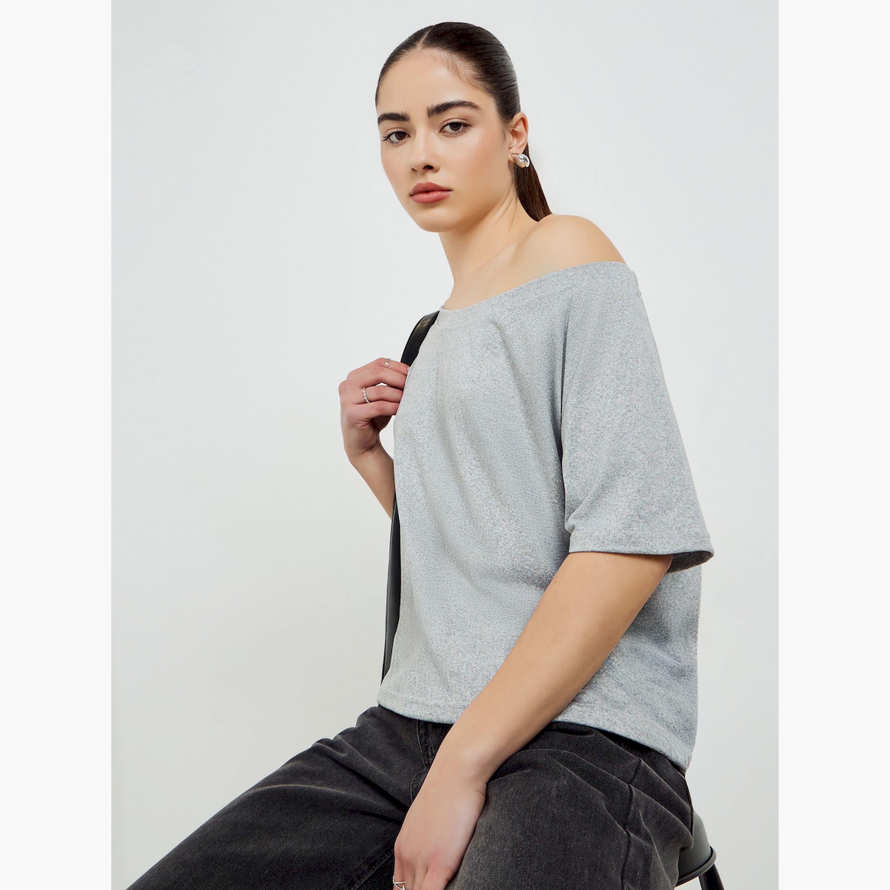 Styli Grey Off Shoulder Oversized T-Shirt-women-clothing-tshirts-image-3