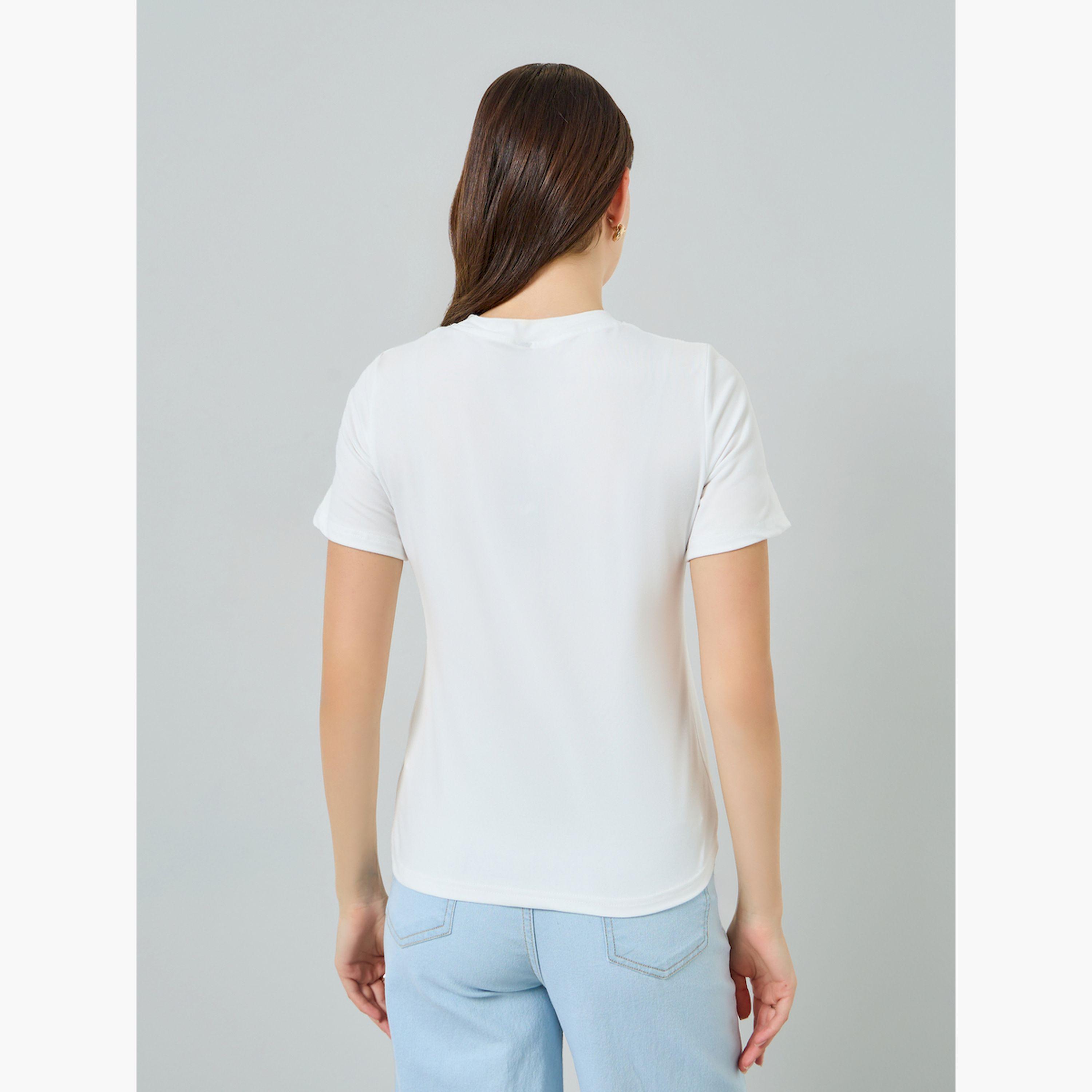Styli White Floral Graphic Print T-Shirt-women-clothing-tshirts-image-3