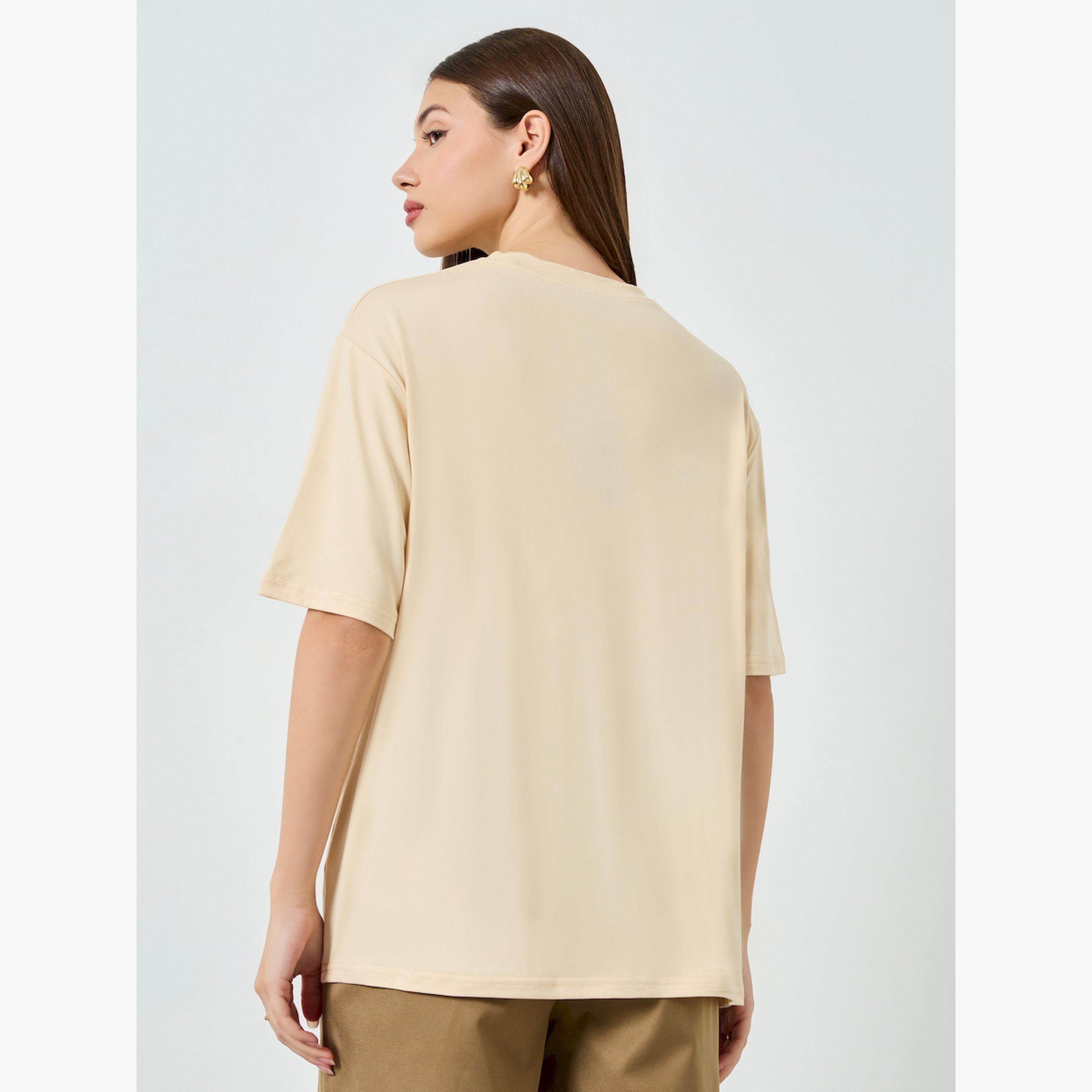 تيشيرت واسع بتفاصيل ملفوفة-women-clothing-tshirts-image-3