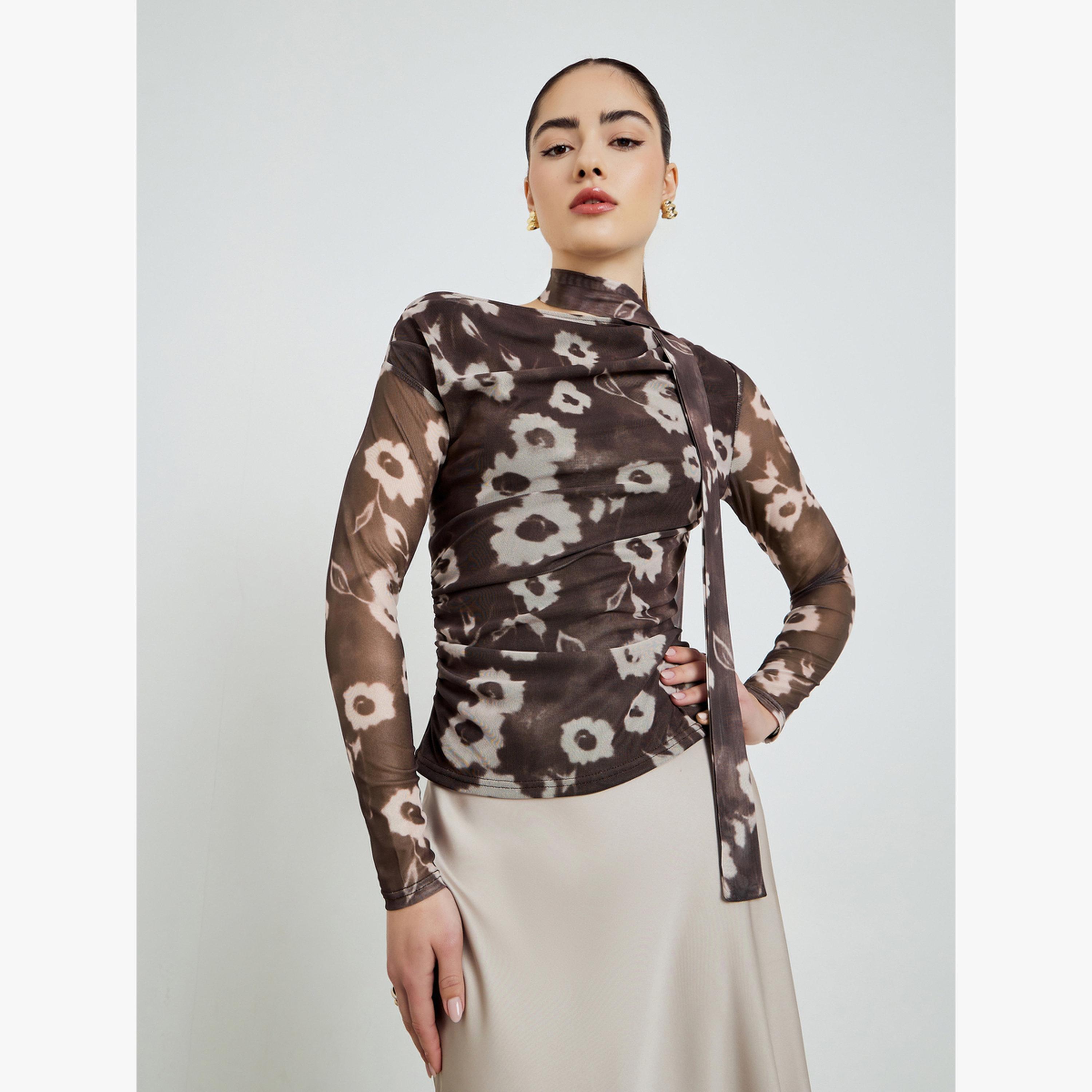 بلوزة شبكية بطبعة أزهار-women-clothing-shirtsandblouses-blouses-image-1