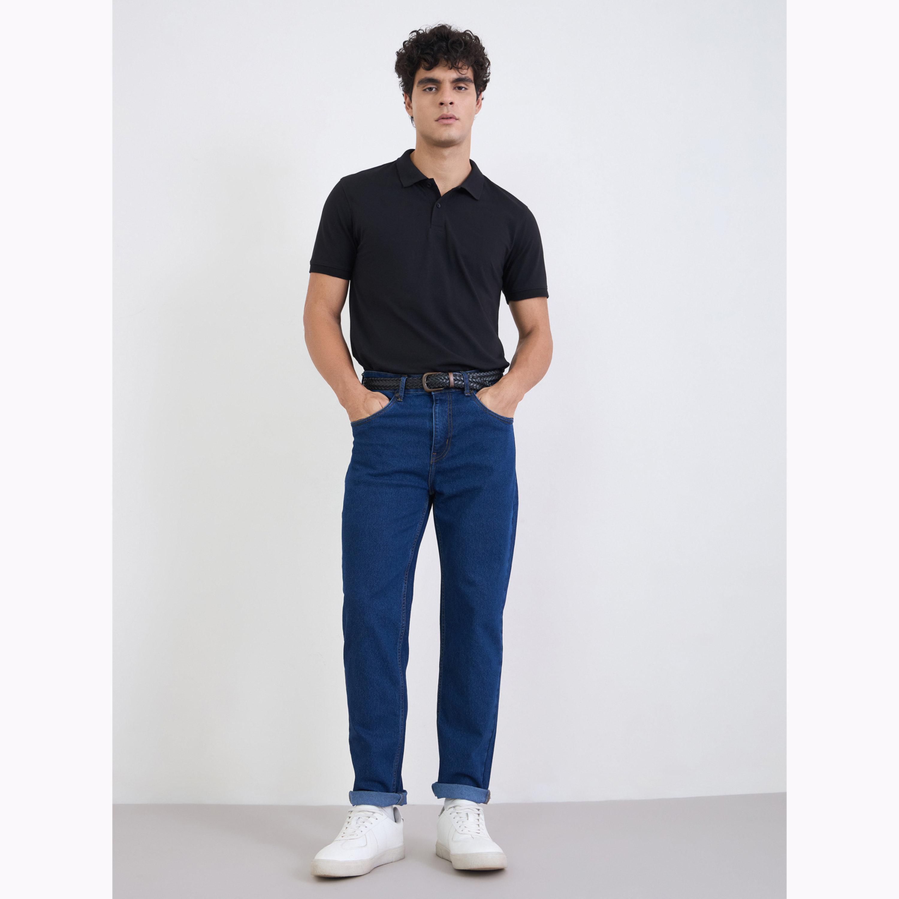 Styli Men Regular Fit Solid Pique Polo with Ribbed Collar-men-clothing-tshirtsandpolos-polos-image-2