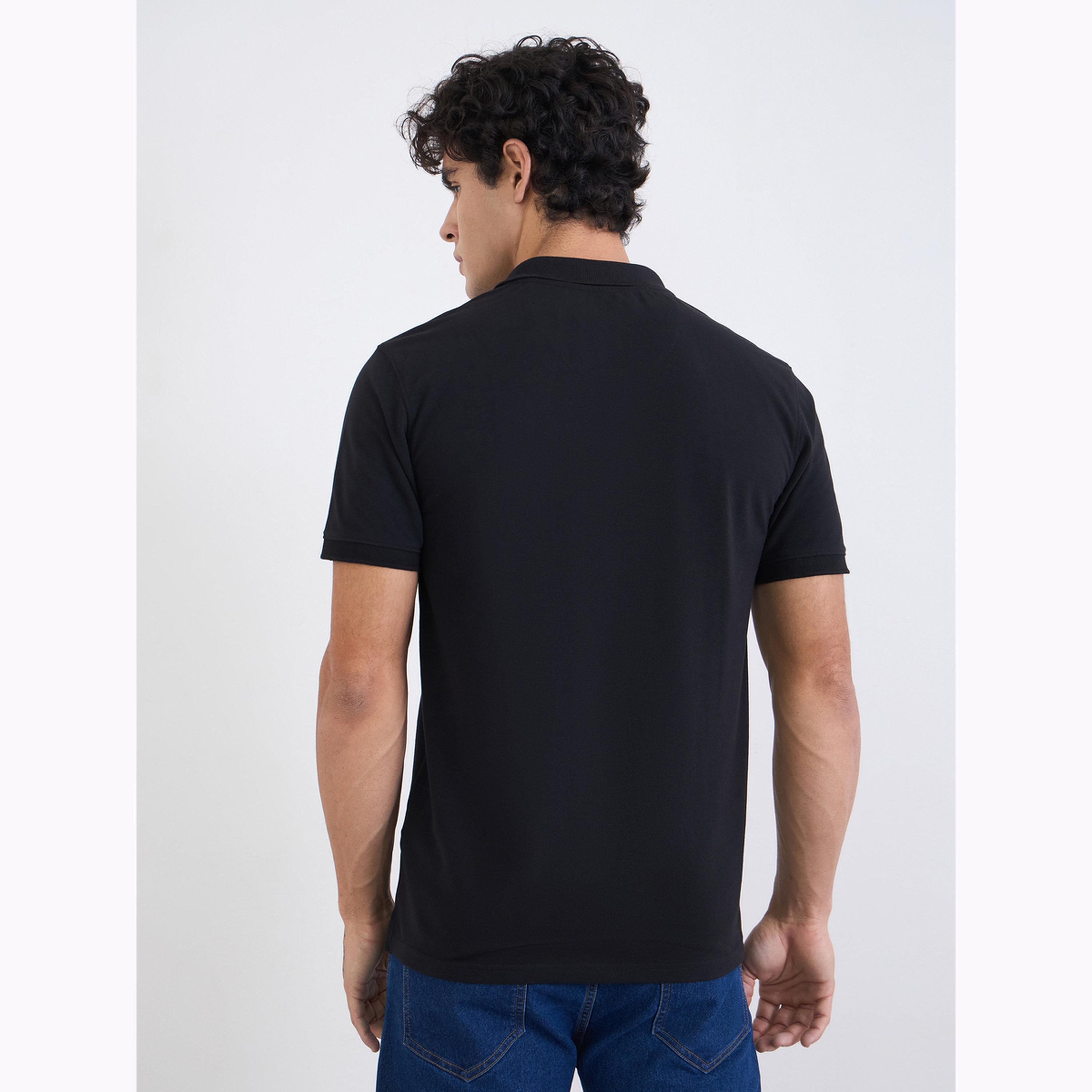 Styli Men Regular Fit Solid Pique Polo with Ribbed Collar-men-clothing-tshirtsandpolos-polos-image-4