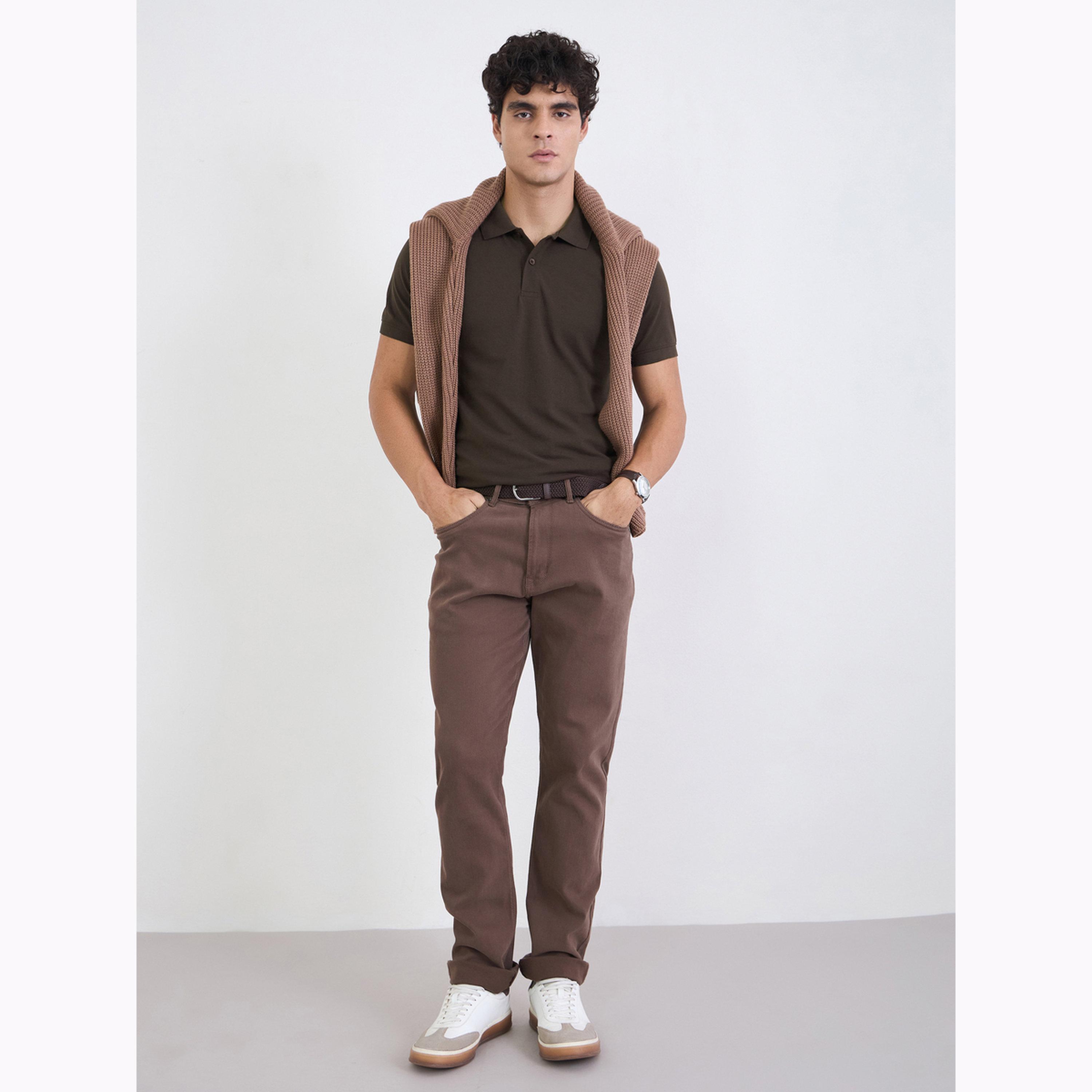 Styli Men Regular Fit Solid Pique Polo with Ribbed Collar-men-clothing-tshirtsandpolos-polos-image-2