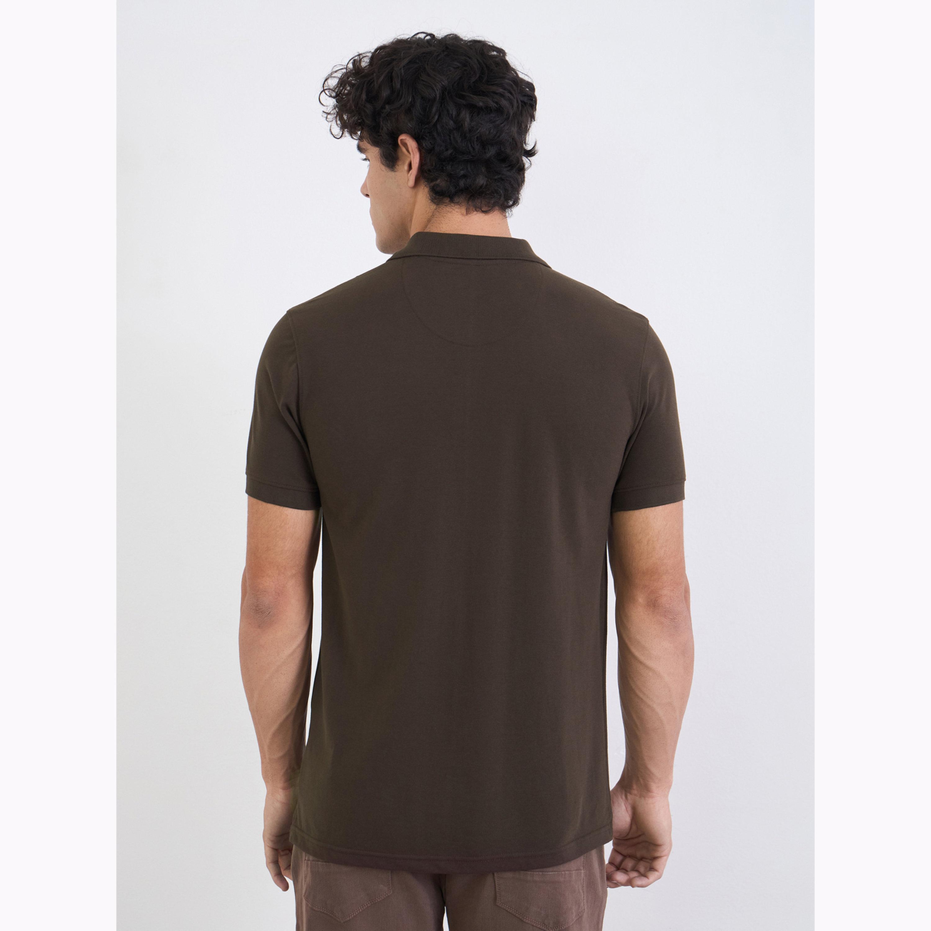 Styli Men Regular Fit Solid Pique Polo with Ribbed Collar-men-clothing-tshirtsandpolos-polos-image-3