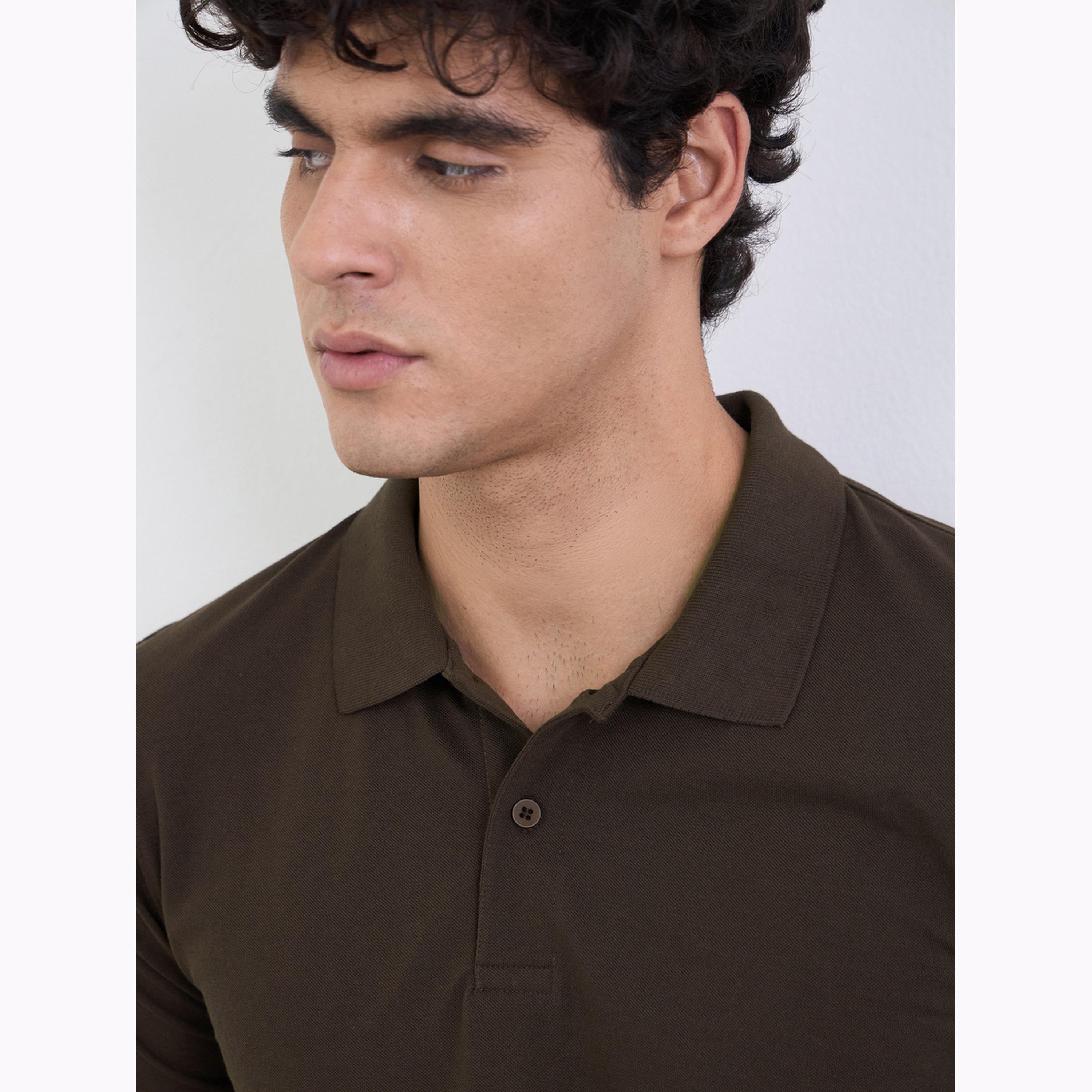 Styli Men Regular Fit Solid Pique Polo with Ribbed Collar-men-clothing-tshirtsandpolos-polos-image-6