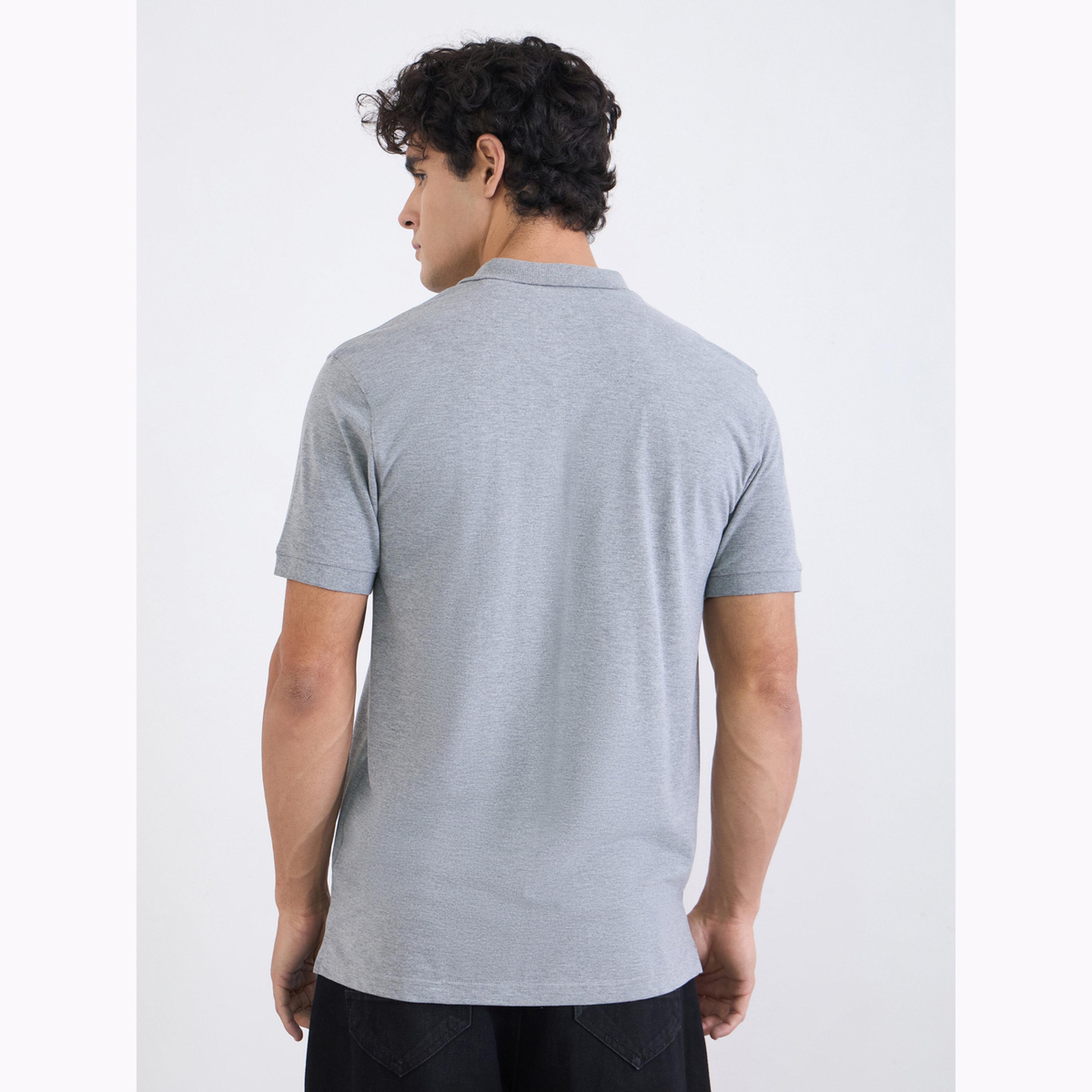 Styli Men Regular Fit Solid Pique Polo with Ribbed Collar-men-clothing-tshirtsandpolos-polos-image-3