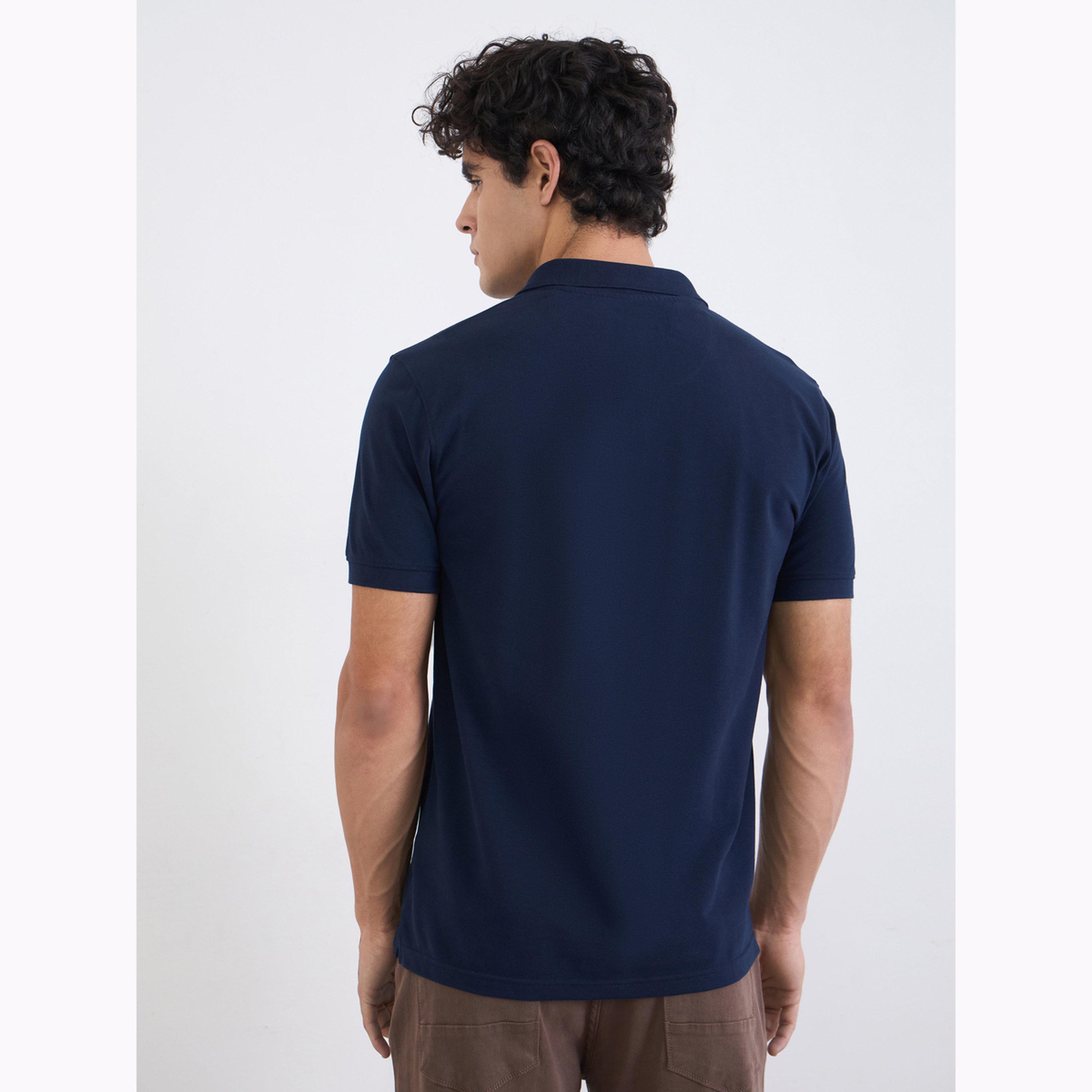 Styli Men Regular Fit Solid Pique Polo with Ribbed Collar-men-clothing-tshirtsandpolos-polos-image-3
