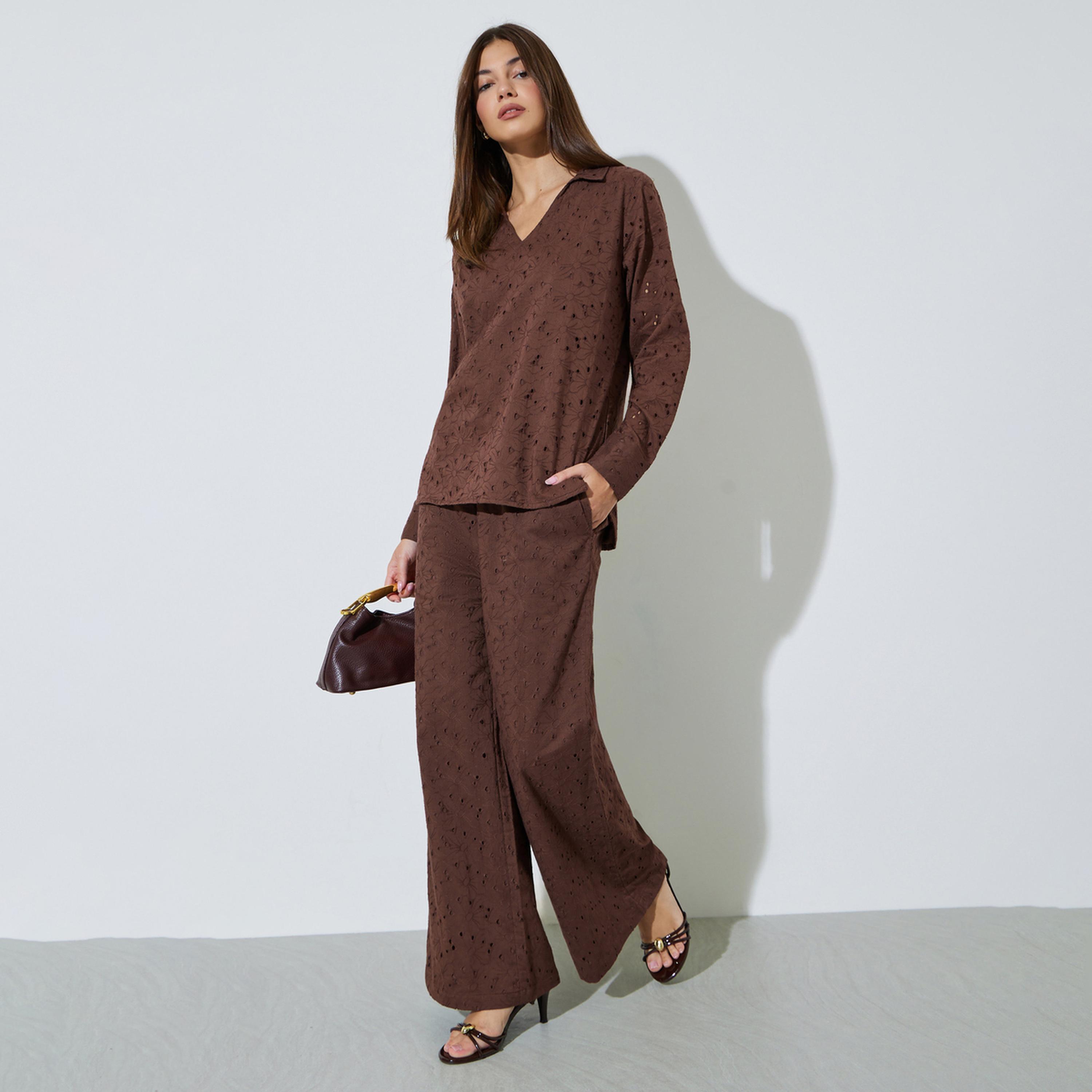 مجموعة من بنطال وبلوزة قطن شيفرلي-women-clothing-coordsets-image-1