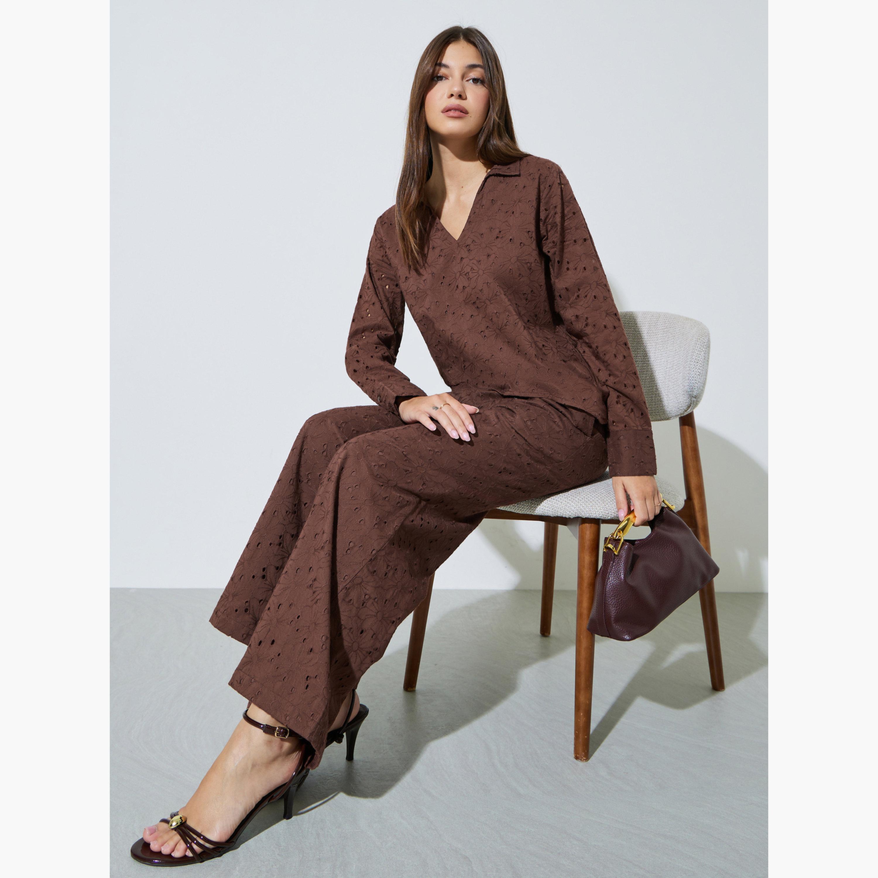 مجموعة من بنطال وبلوزة قطن شيفرلي-women-clothing-coordsets-image-2