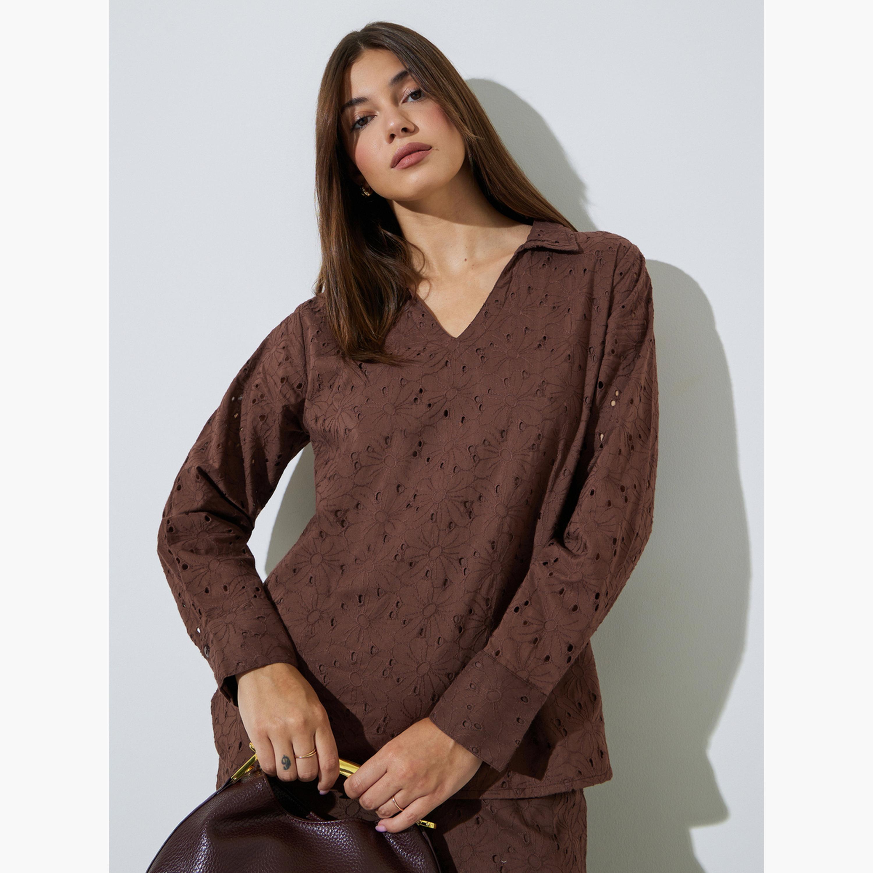 مجموعة من بنطال وبلوزة قطن شيفرلي-women-clothing-coordsets-image-3