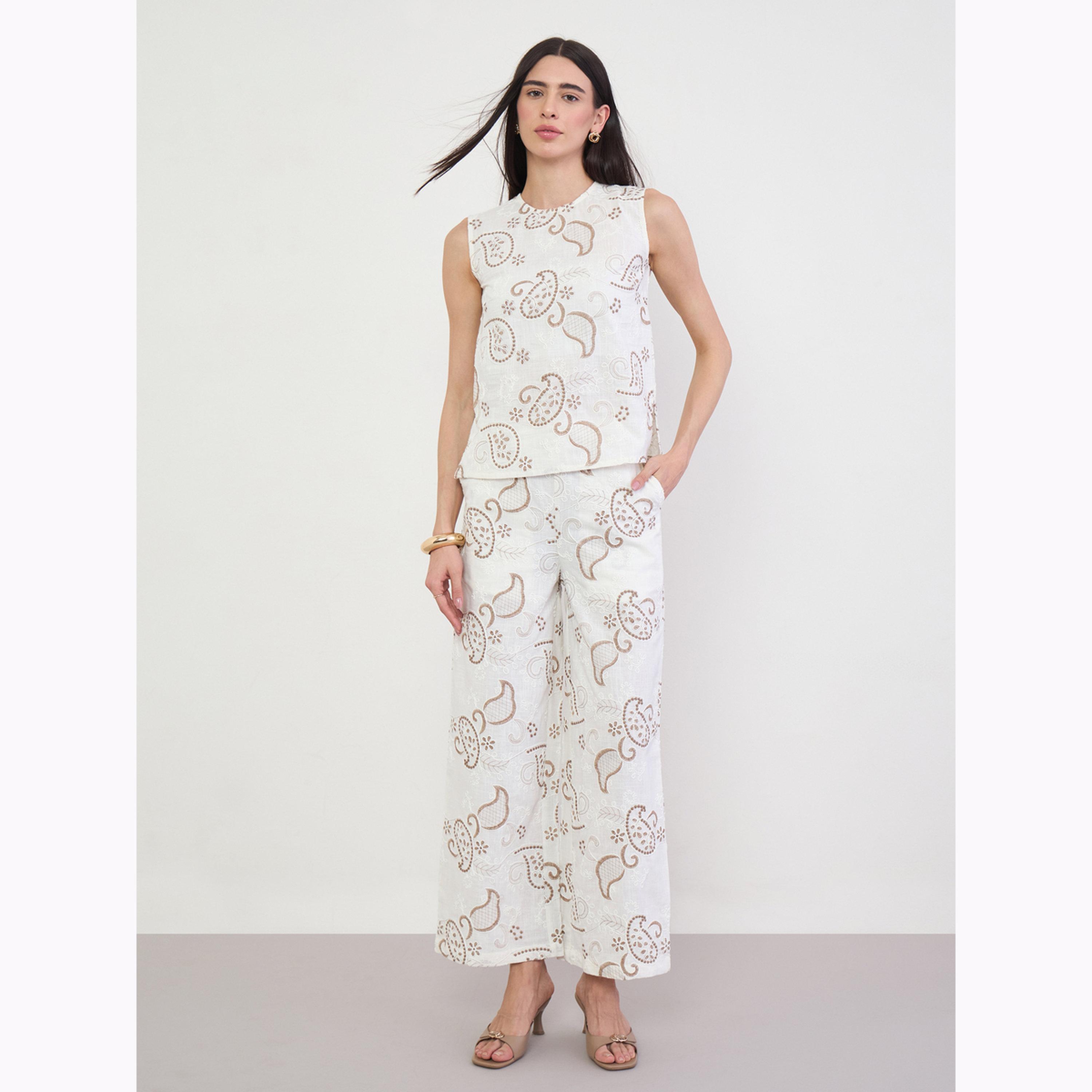 Styli Paisley Embroidered Top and Trousers Co-Ords-women-clothing-coordsets-image-3